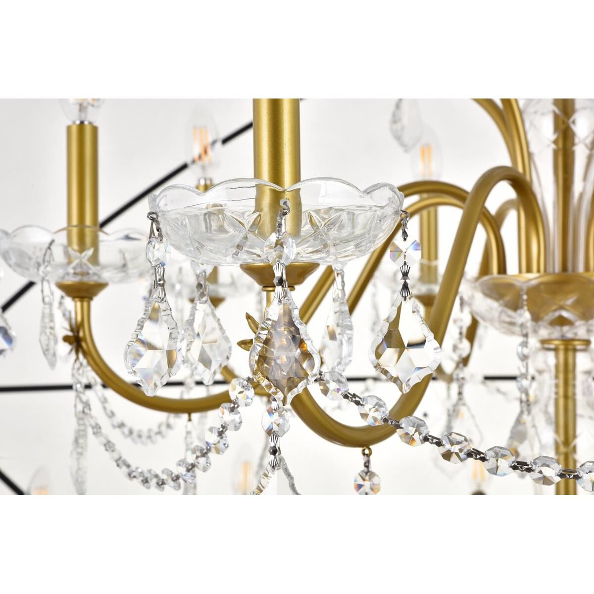 Shown in Black And Gold finish and Clear Royal Cut crystal