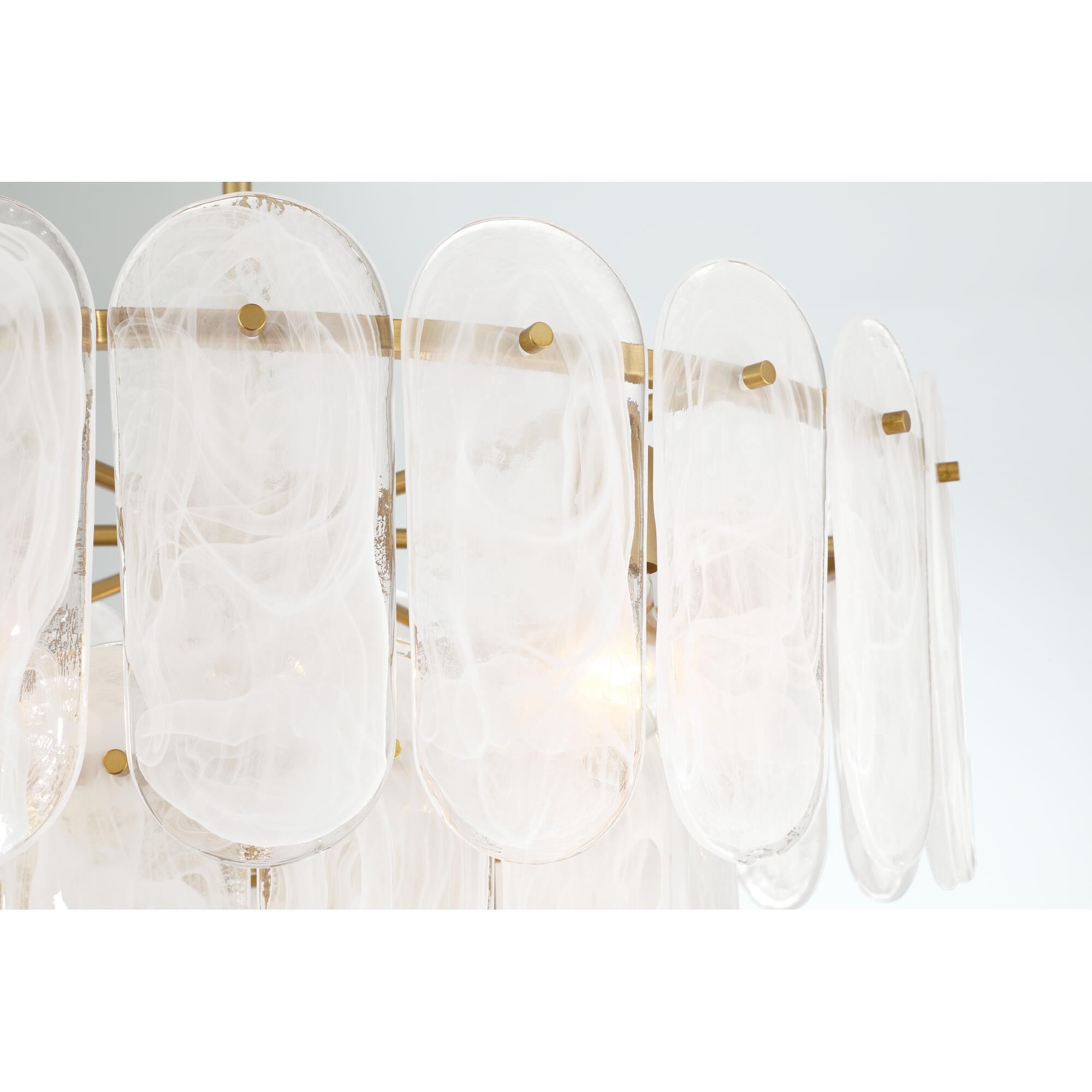 Shown in Legacy Brass finish and Clear glass and Alabaster Glass shade