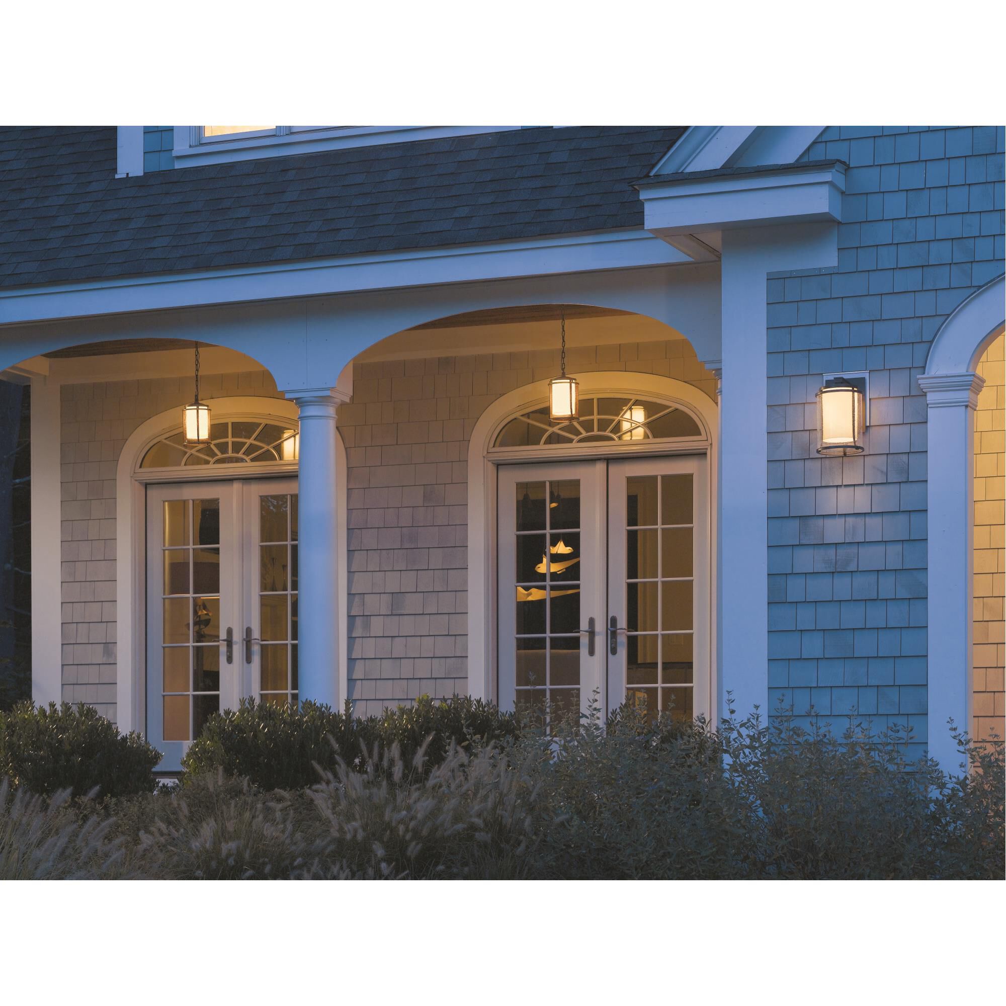 Shown in Coastal Dark Smoke finish and Opal And Seeded glass