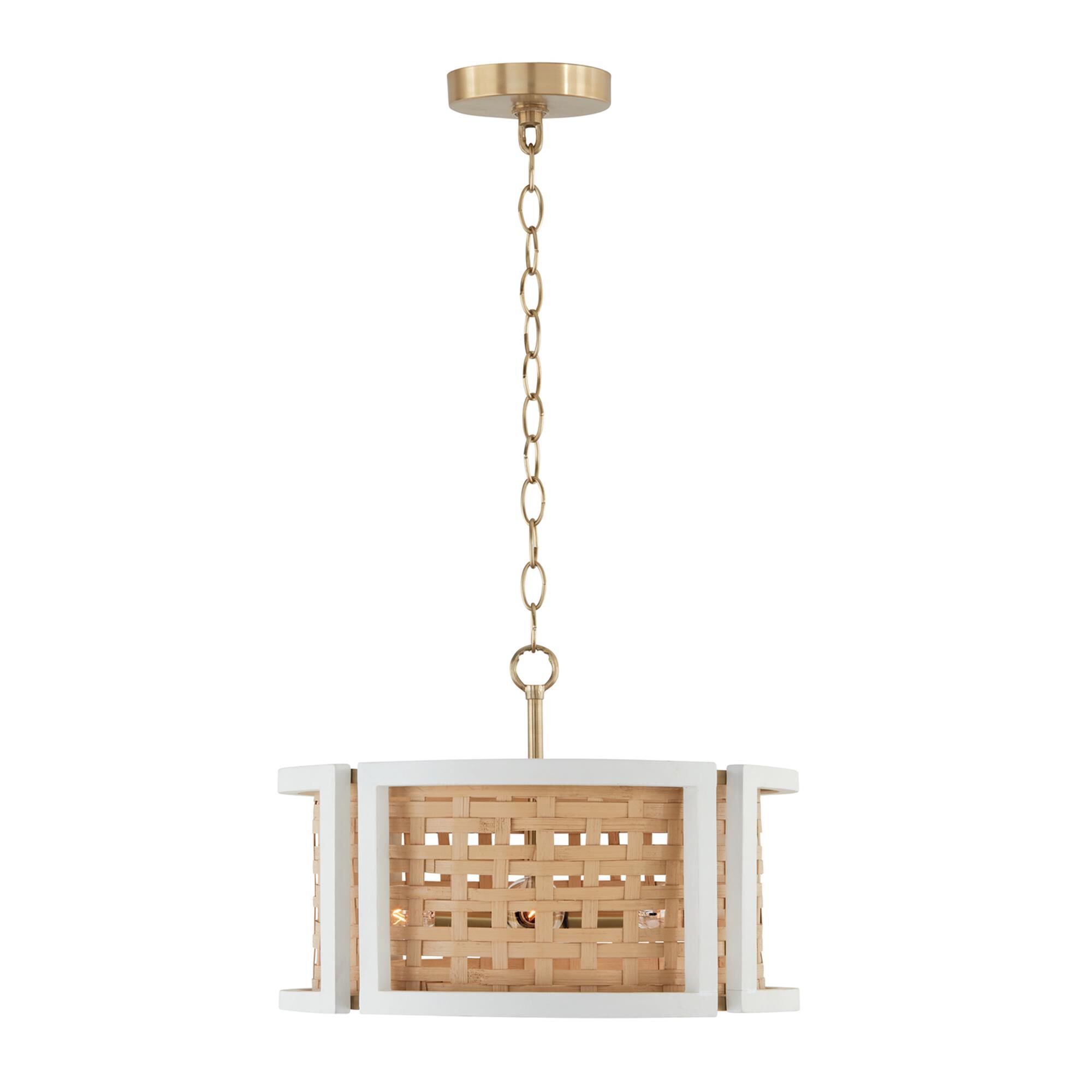 Shown in Flat White and Matte Brass finish