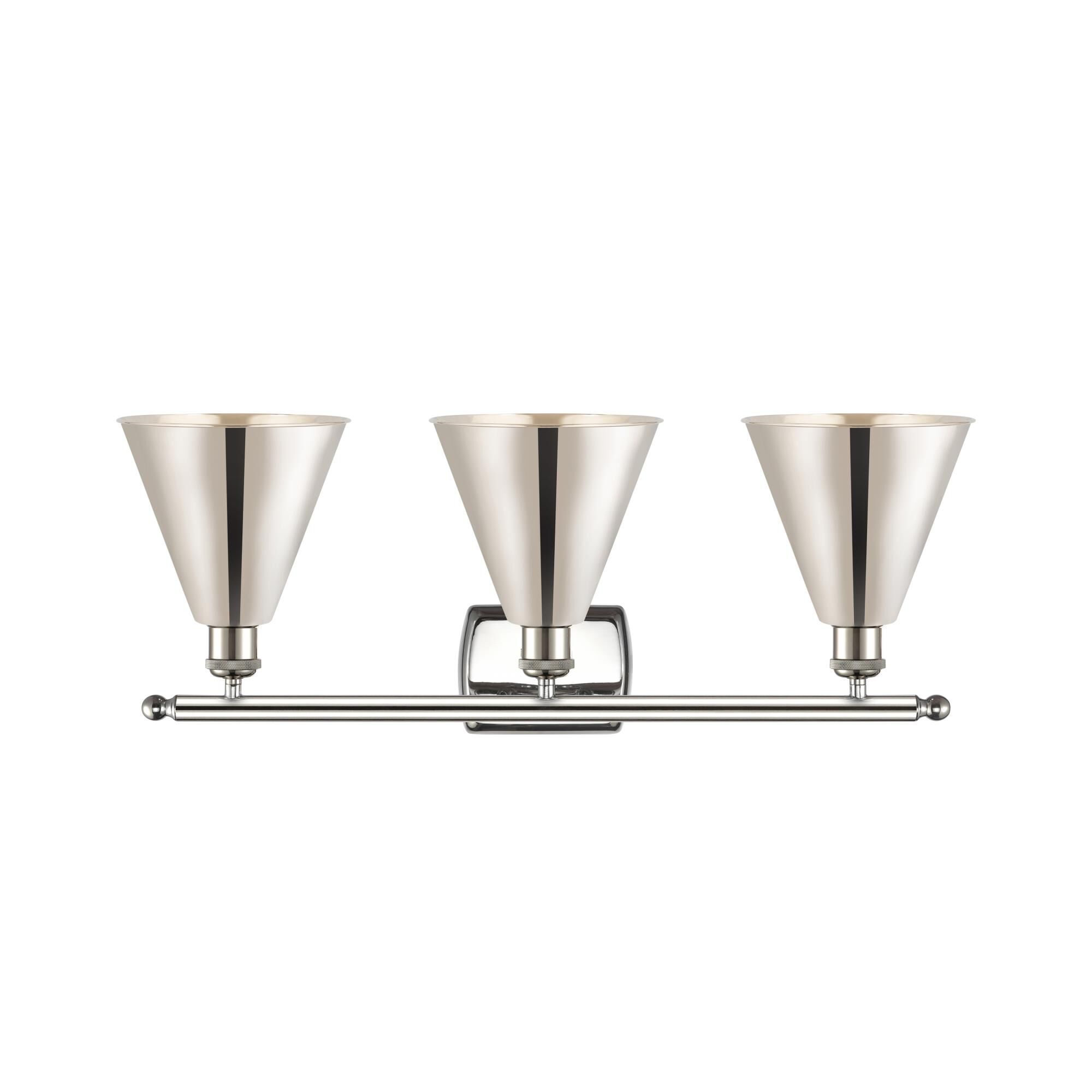 Shown in Polished Nickel finish and Polished Nickel Ballston Cone shade