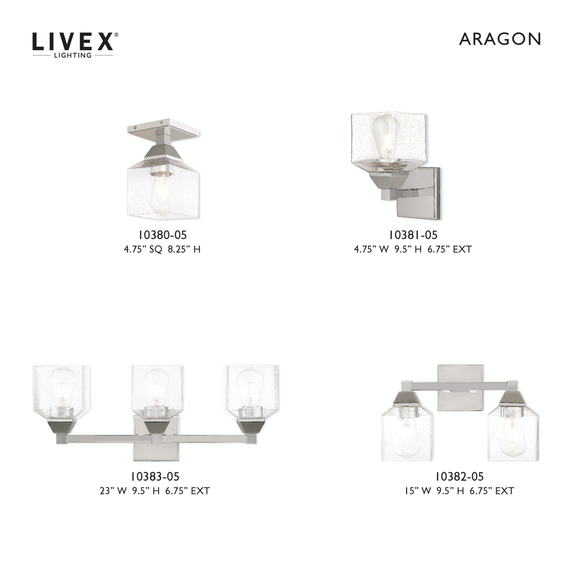 Aragon 15 Inch 2 Light Bath Vanity Light by Livex Lighting