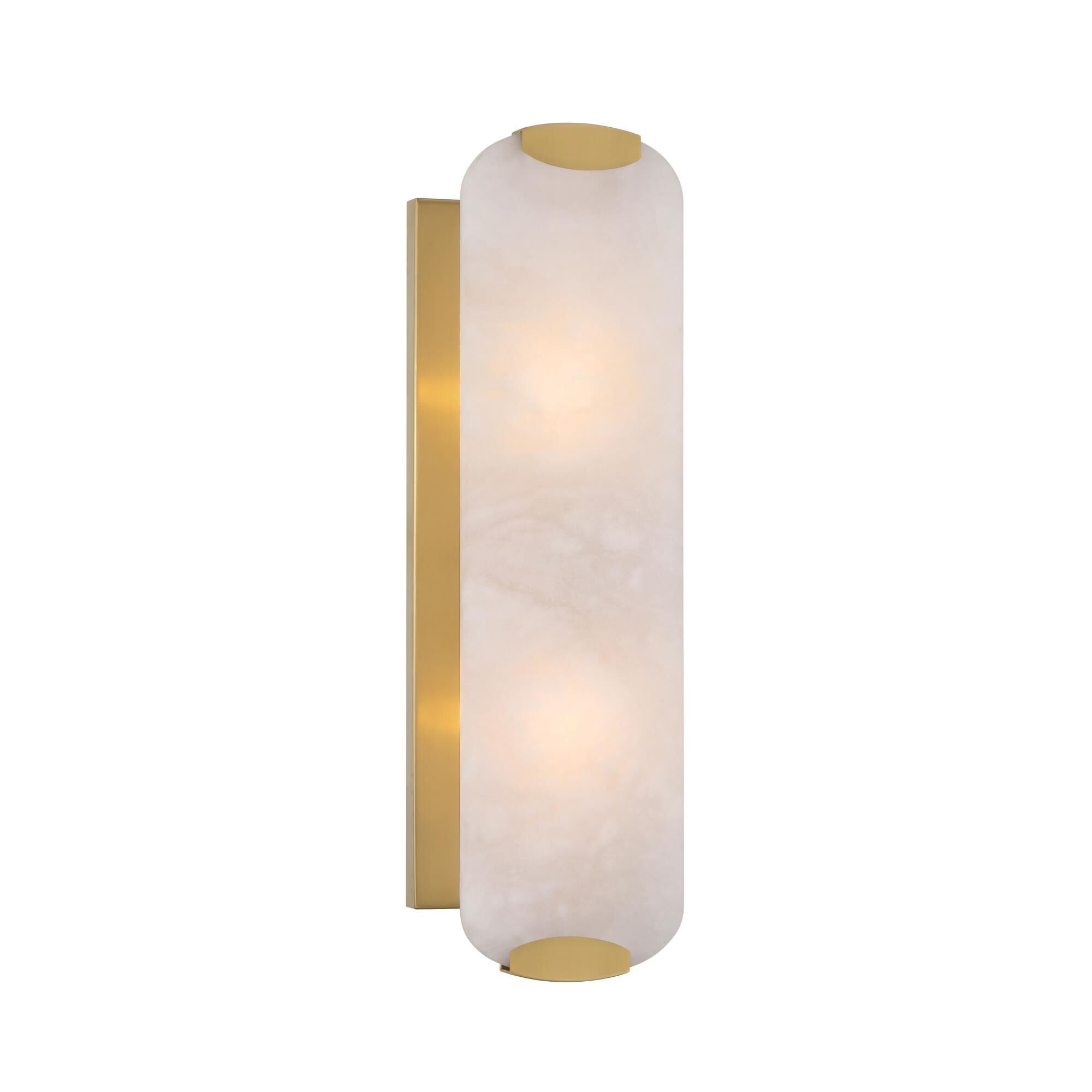 Shown in Legacy Brass finish and White glass and Alabaster Stone shade