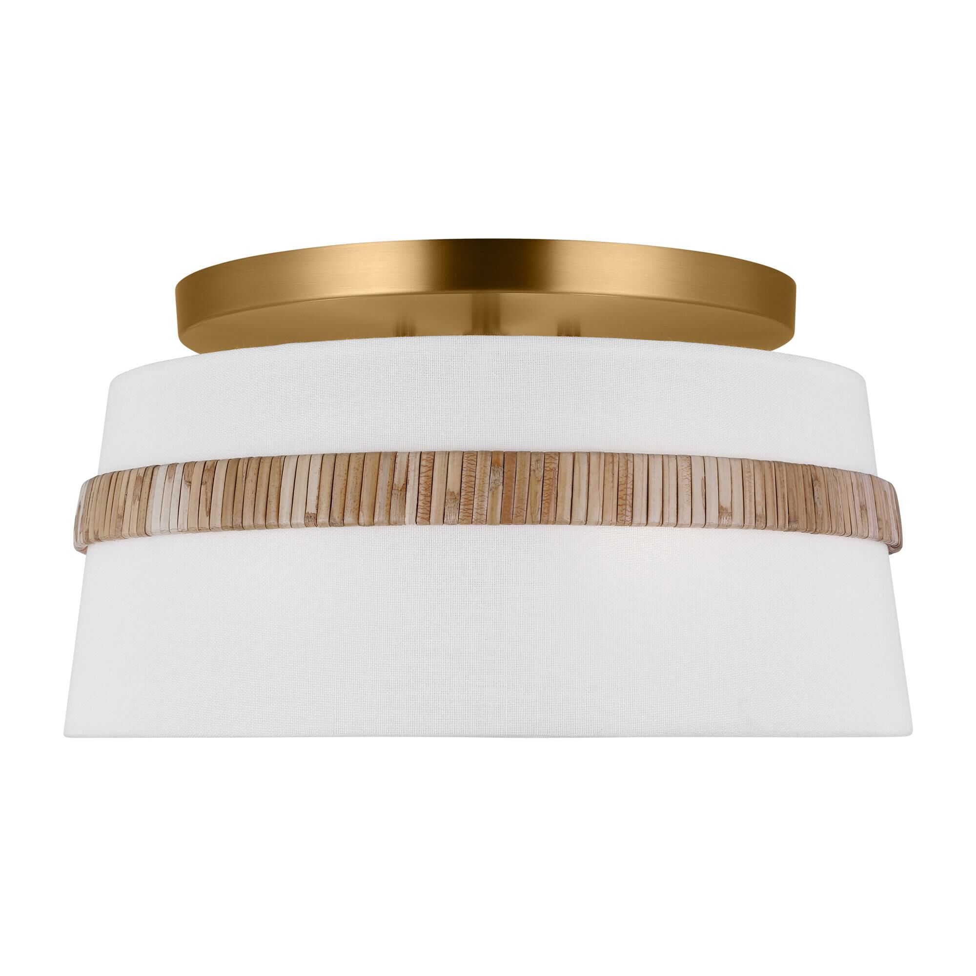 Shown in Rattan finish and White Linen shade