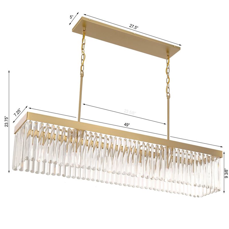 Emory Medium Linear Chandelier by Crystorama