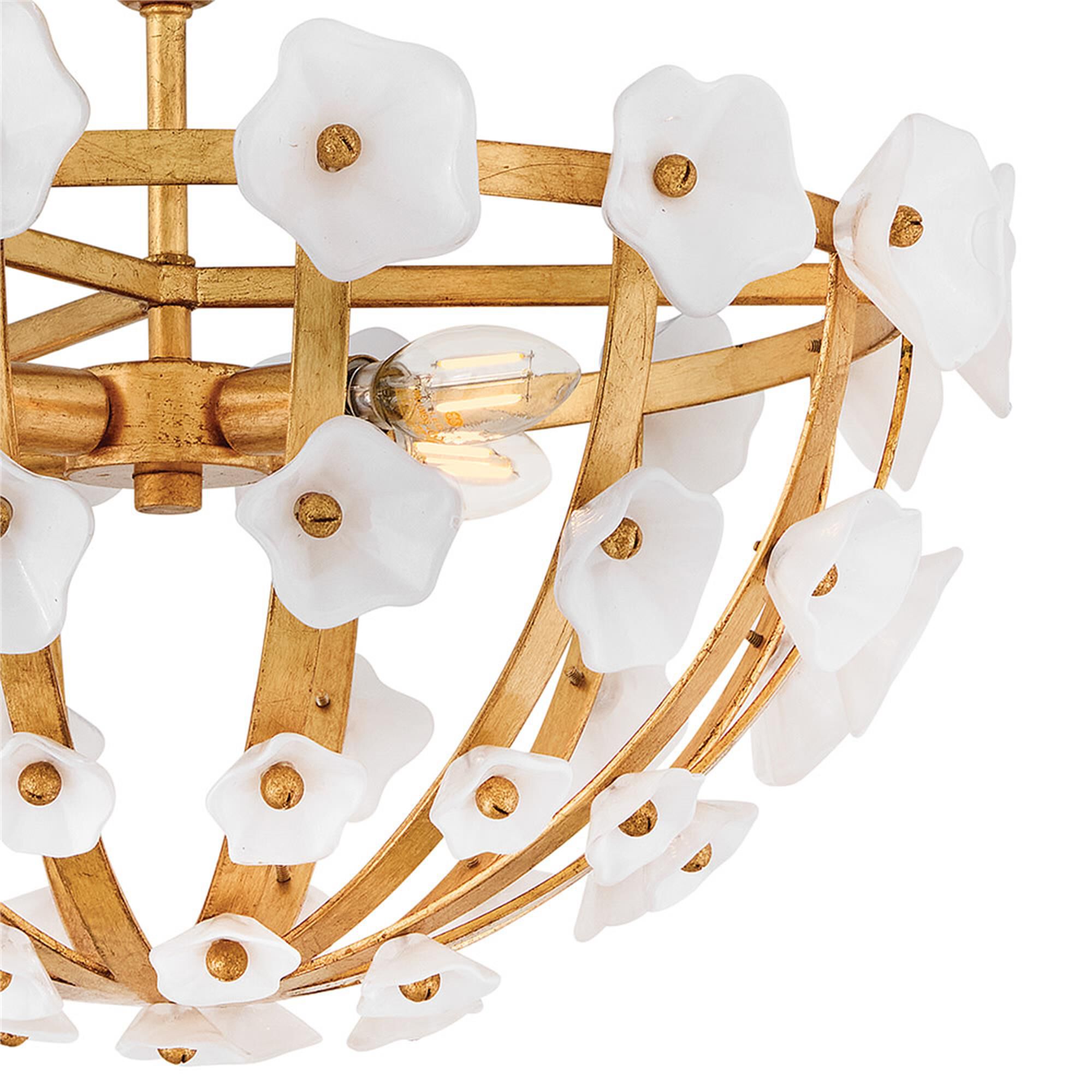 Azalea 20 Inch 4 Light Semi Flush Mount,