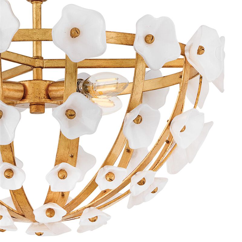 Azalea 20 Inch 4 Light Semi Flush Mount by Fredrick Ramond