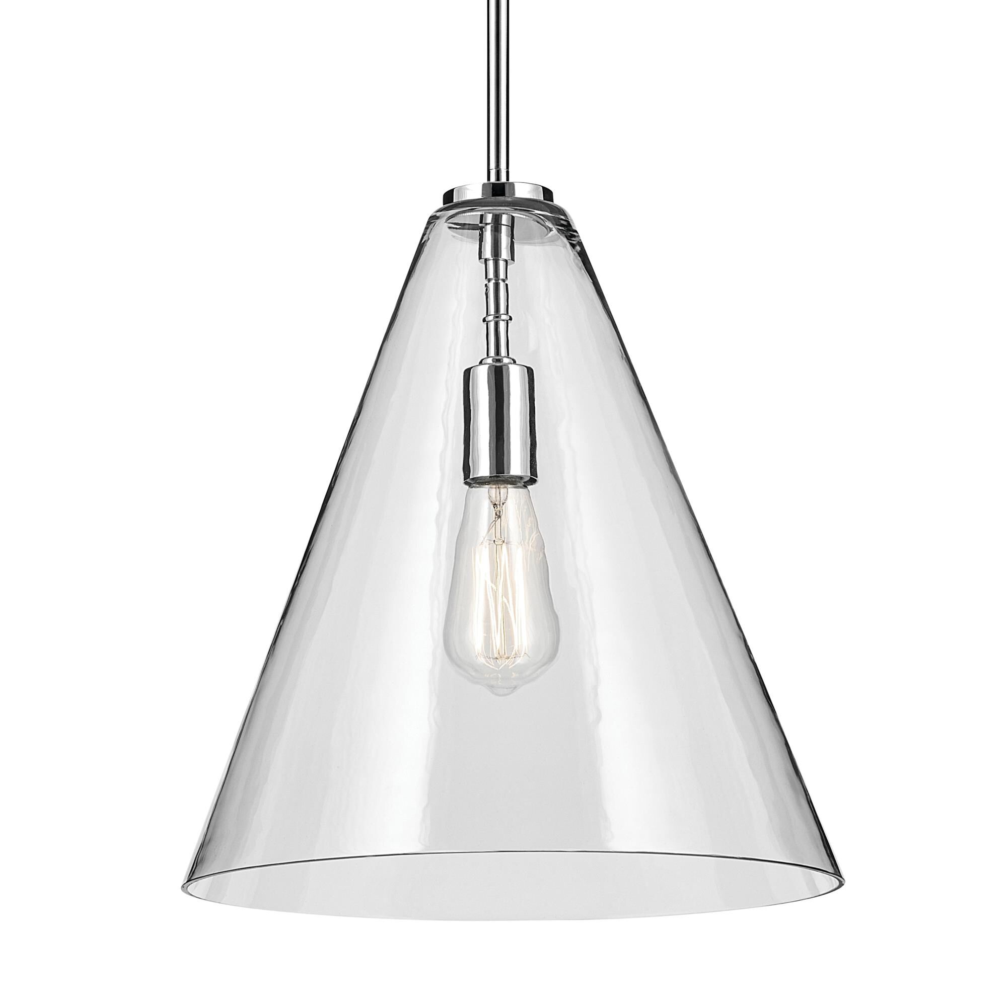 Shown in Chrome finish and Clear glass
