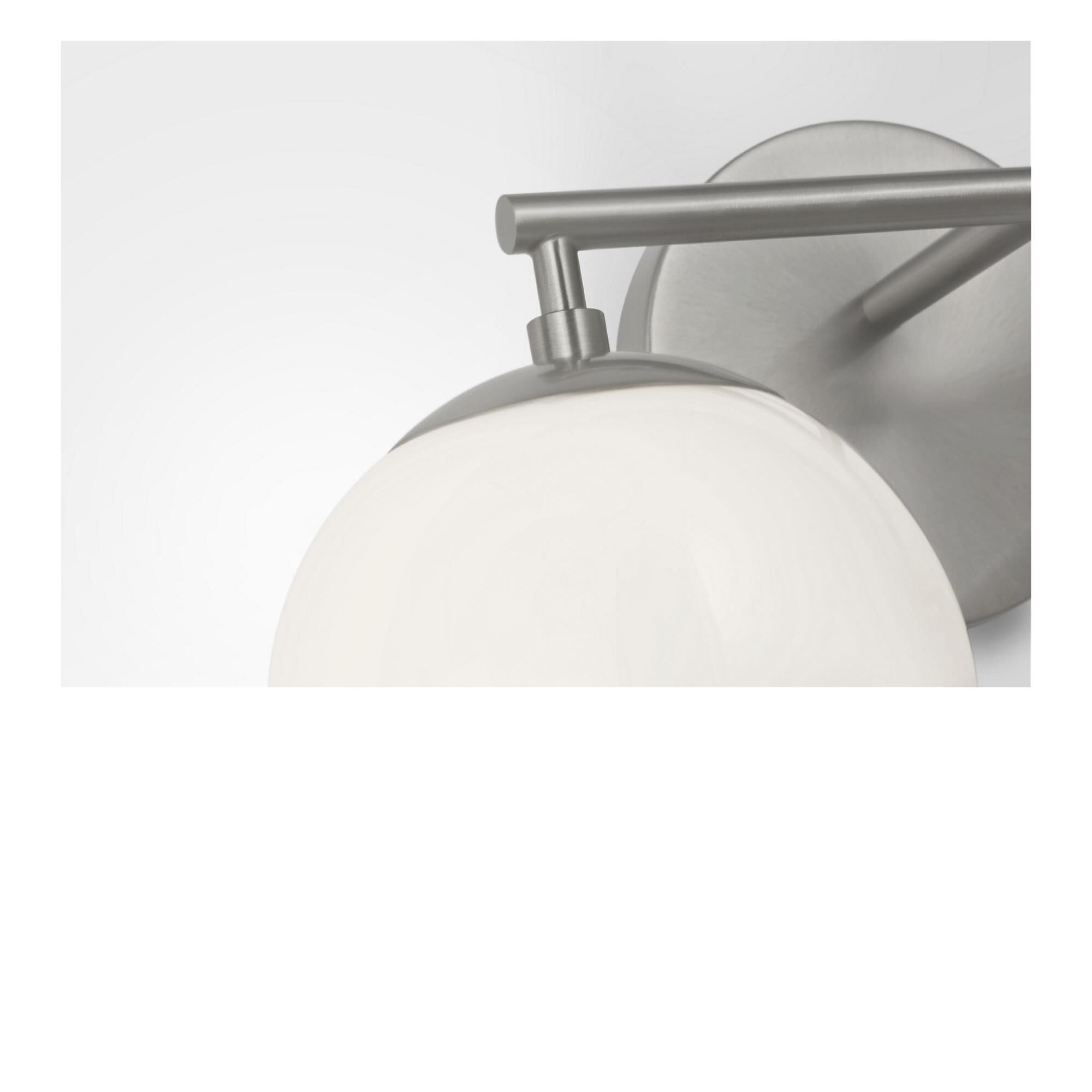Shown in Brushed Nickel finish and Clear White glass