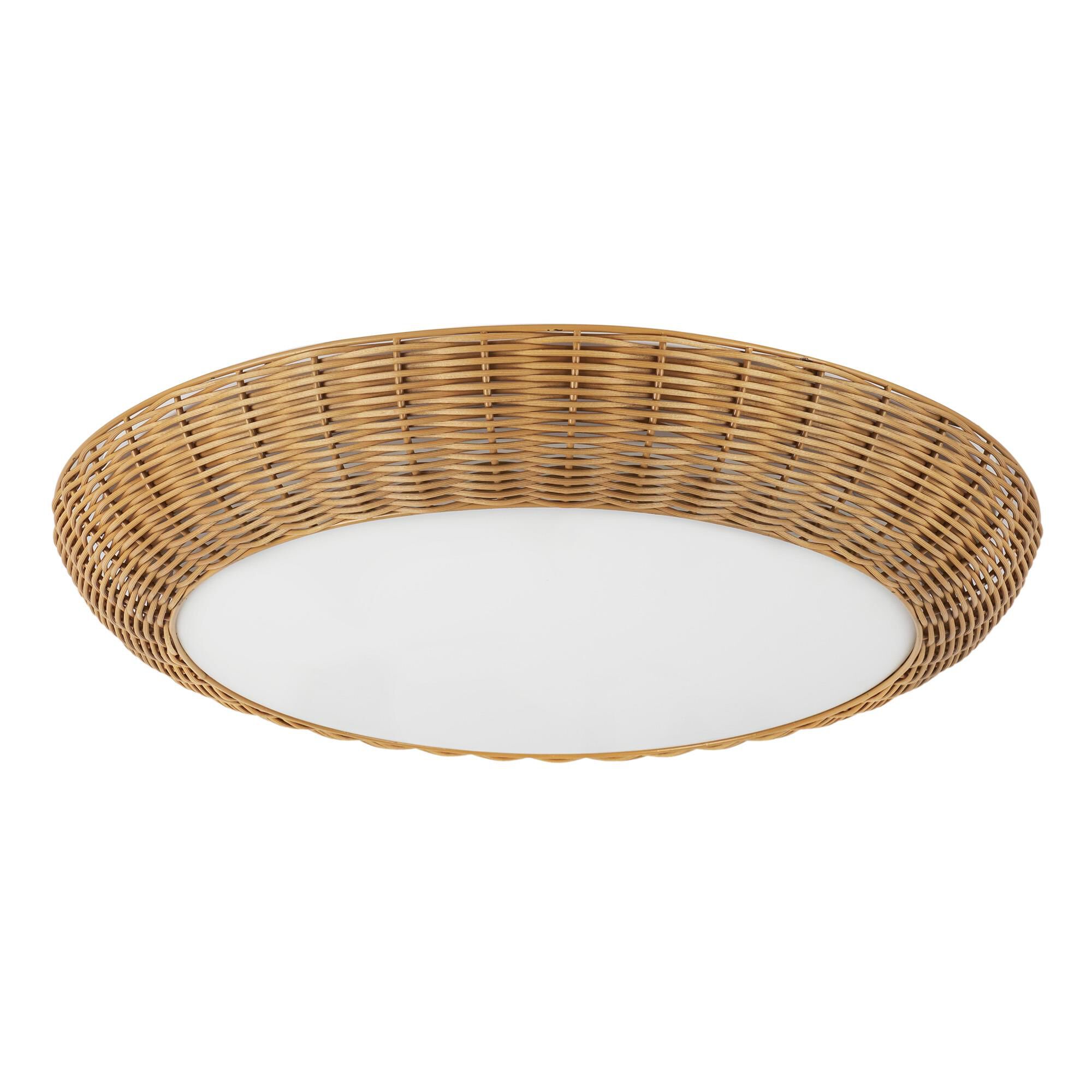 Shown in Rattan finish and Opal glass