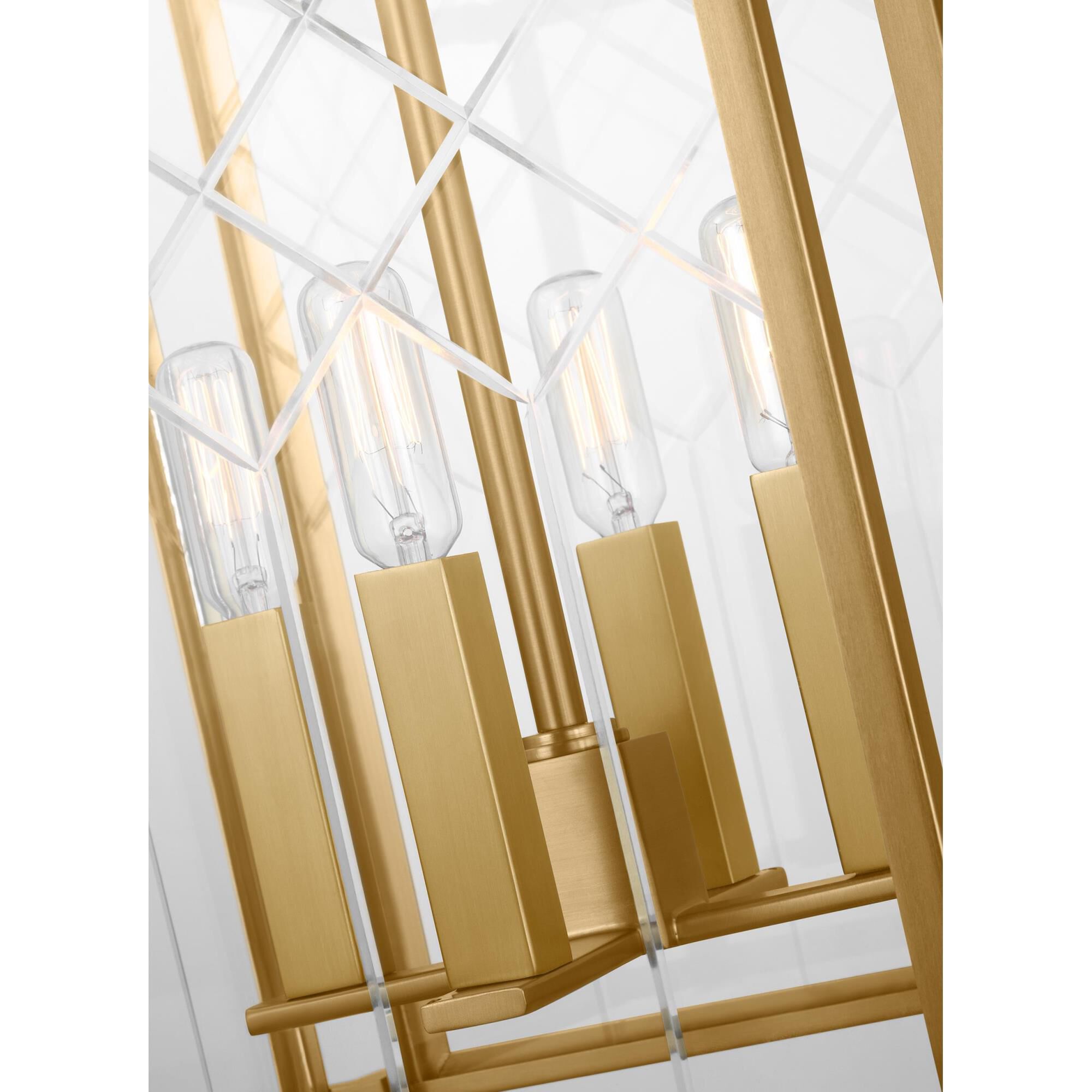 Shown in Burnished Brass finish and Clear With Diamond Cut Pattern glass