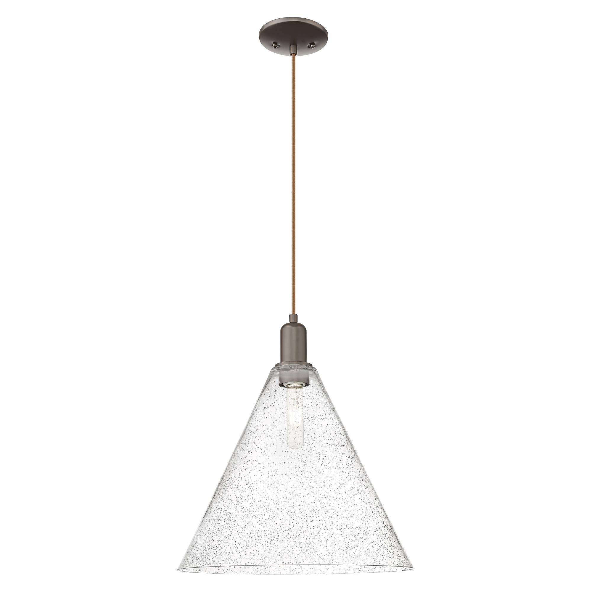 Shown in Oil Rubbed Bronze finish and Seedy glass