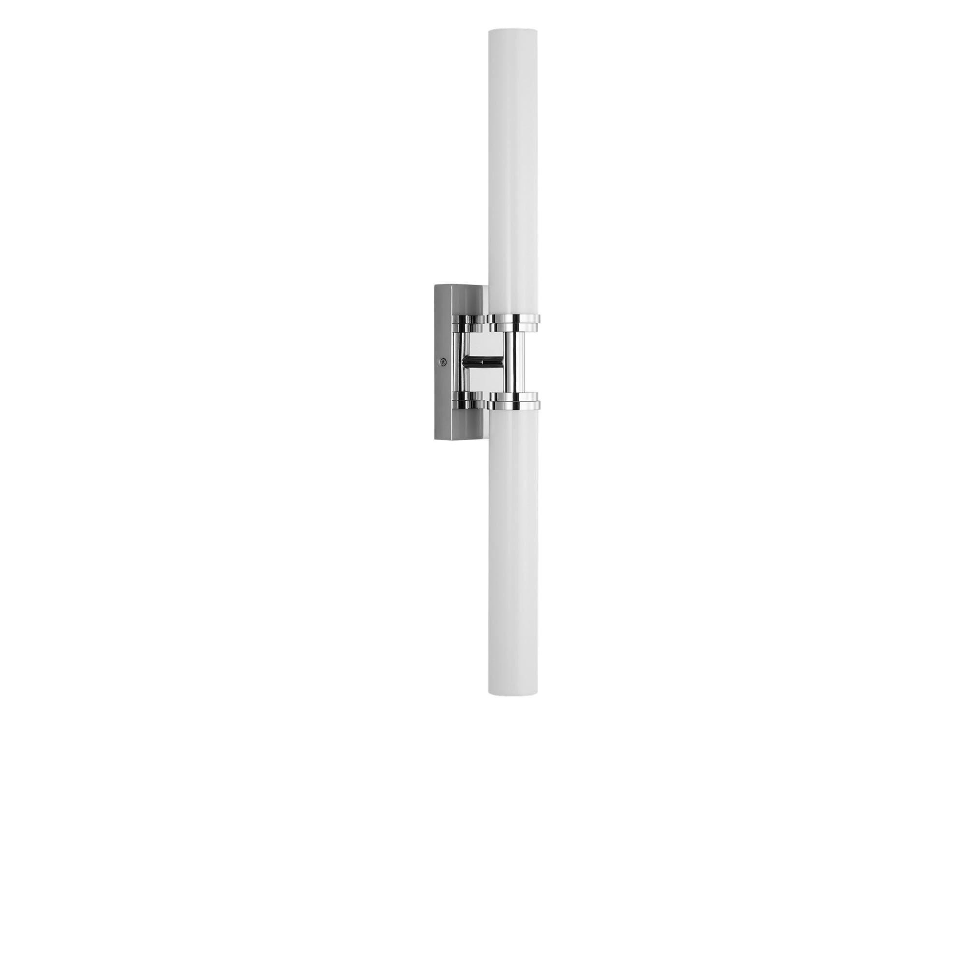 Shown in Chrome finish and White Acrylic shade