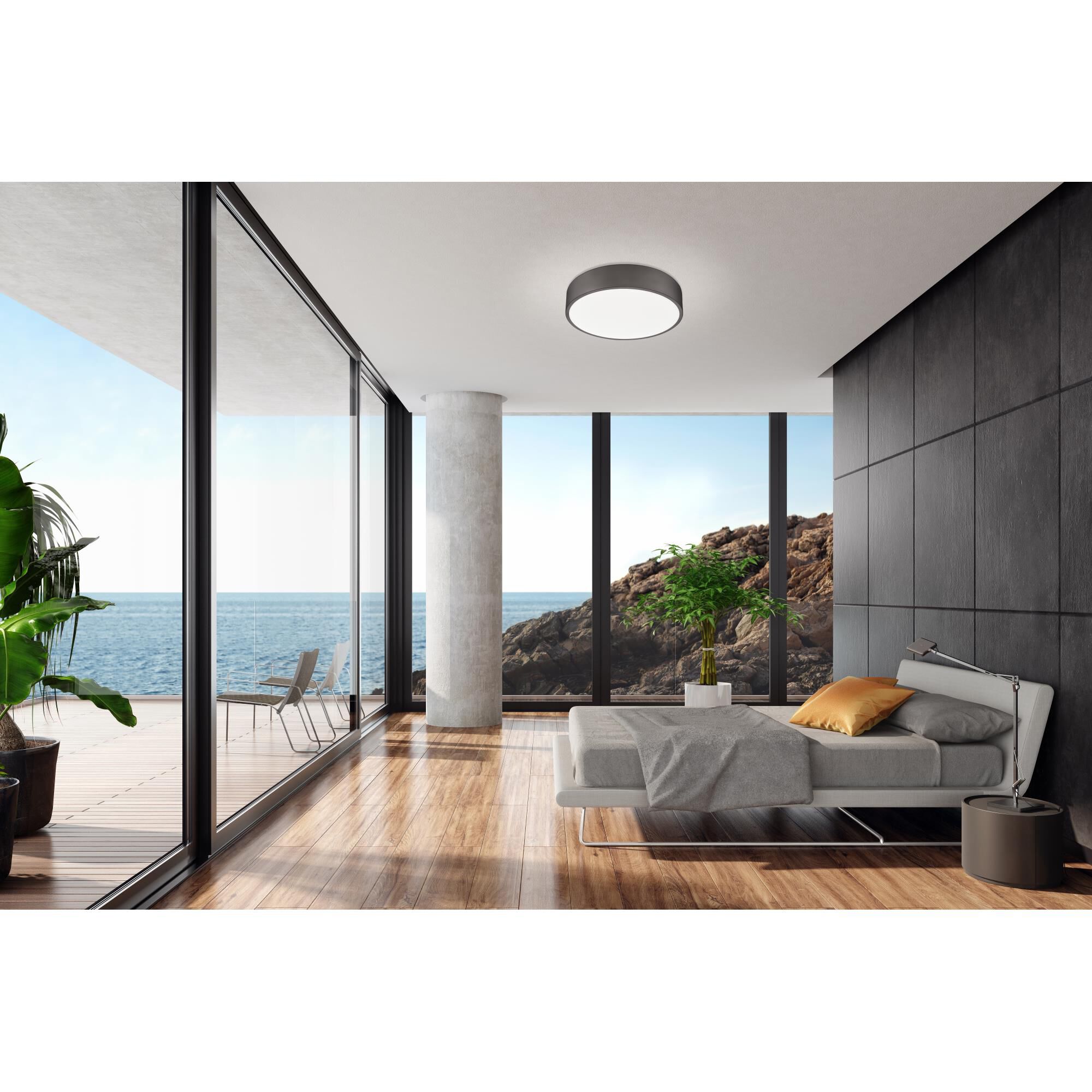 Shown in Bronze finish and Frosted glass and Frosted shade