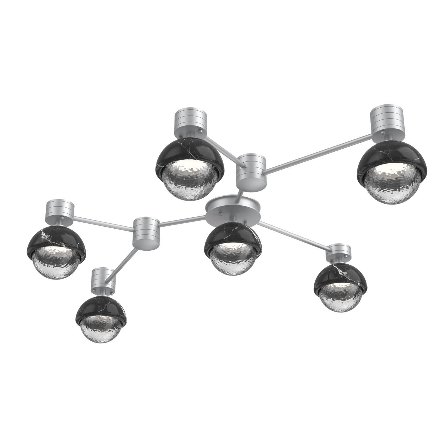 Shown in Classic Silver finish and Clear glass and Black Marble accent