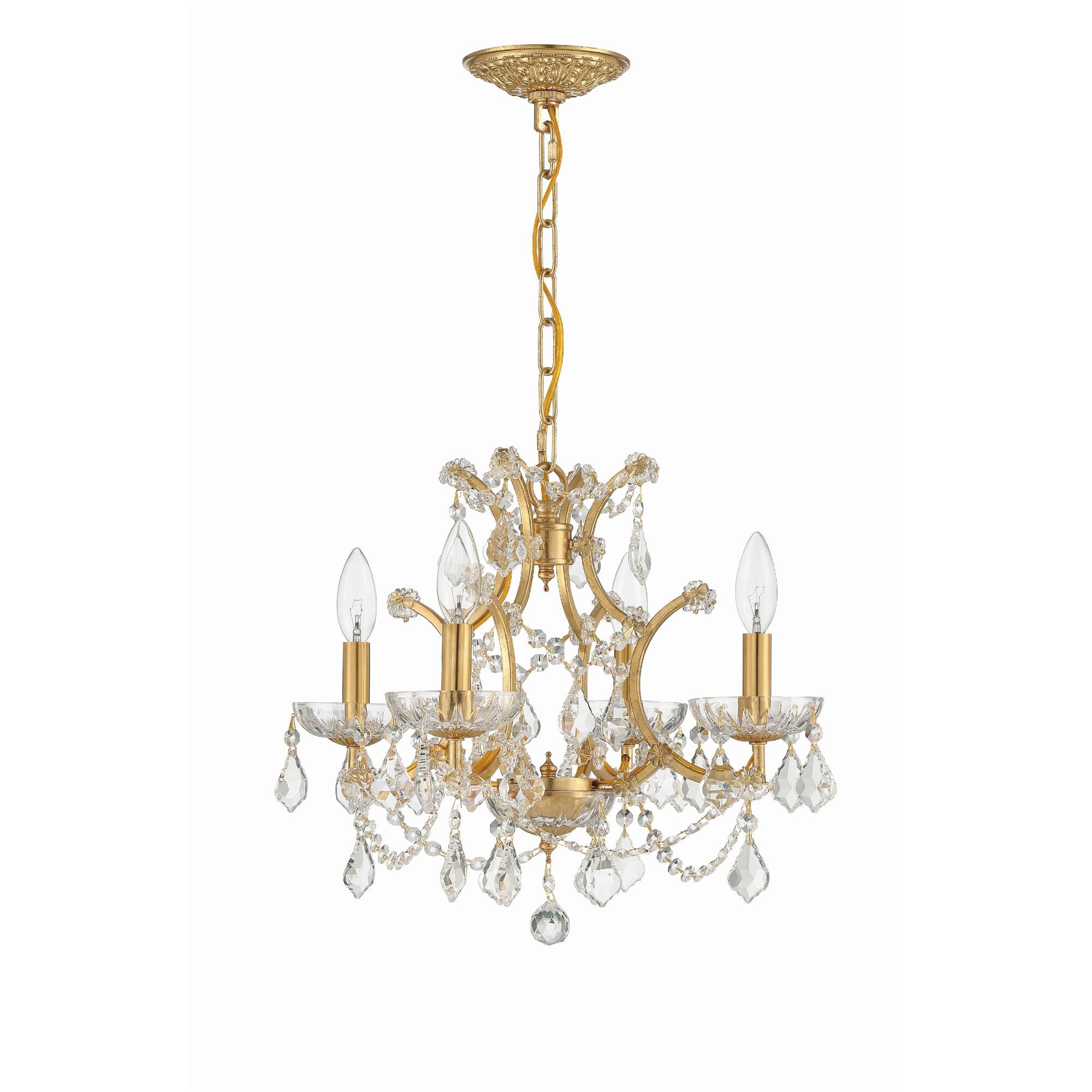 Shown in Antique Gold finish and Hand Cut Crystal crystal