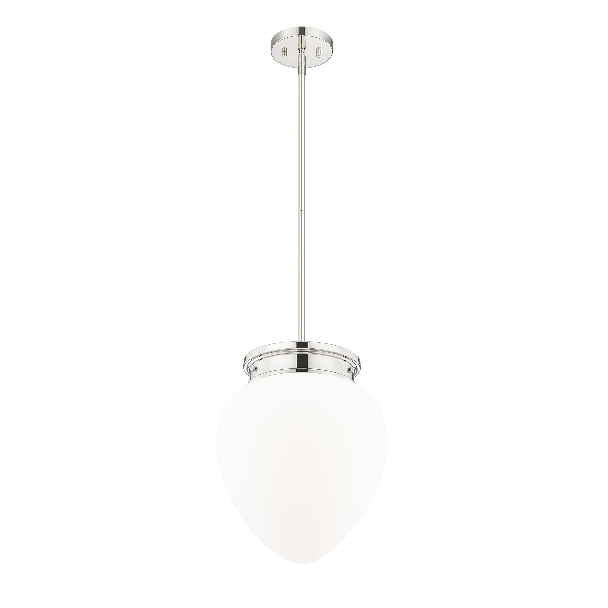 Shown in Polished Nickel finish and Etched Opal glass and Etched Opal shade