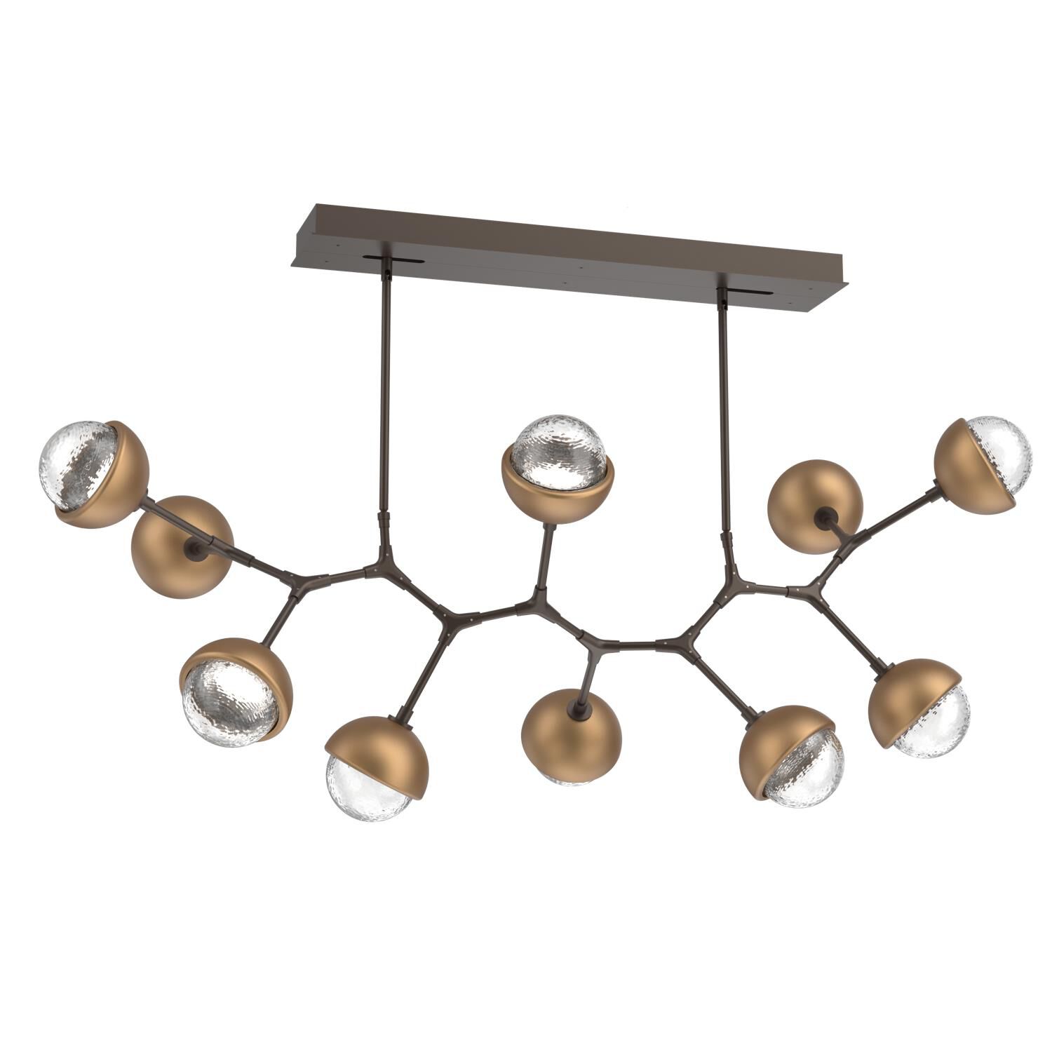 Shown in Flat Bronze finish and Clear glass and Novel Brass accent