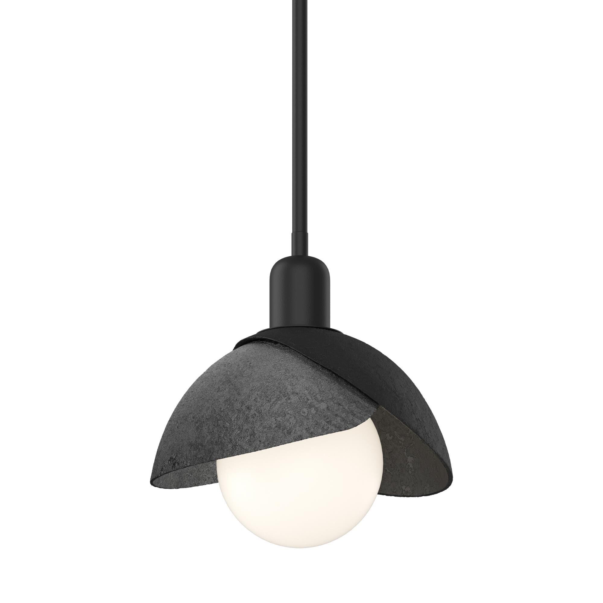 Shown in Black finish and White glass and White Glass shade