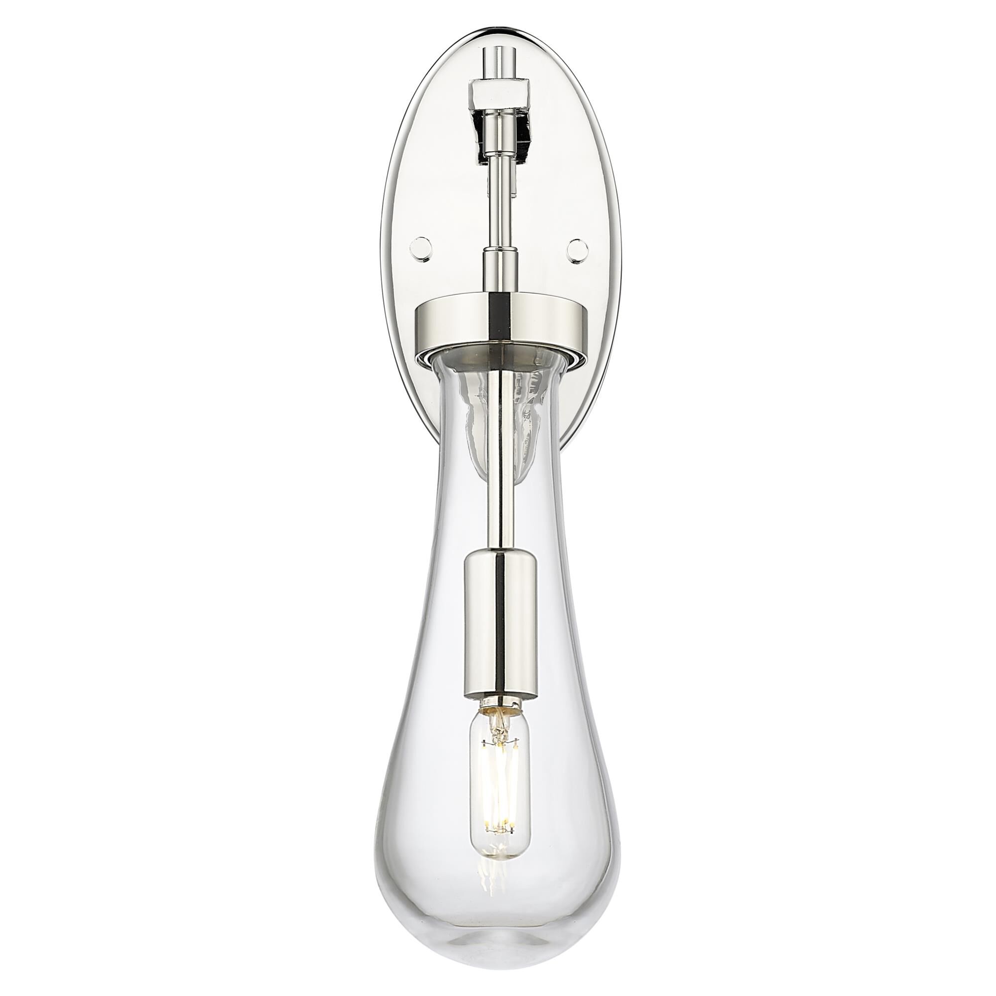 Shown in Polished Nickel finish and Clear glass