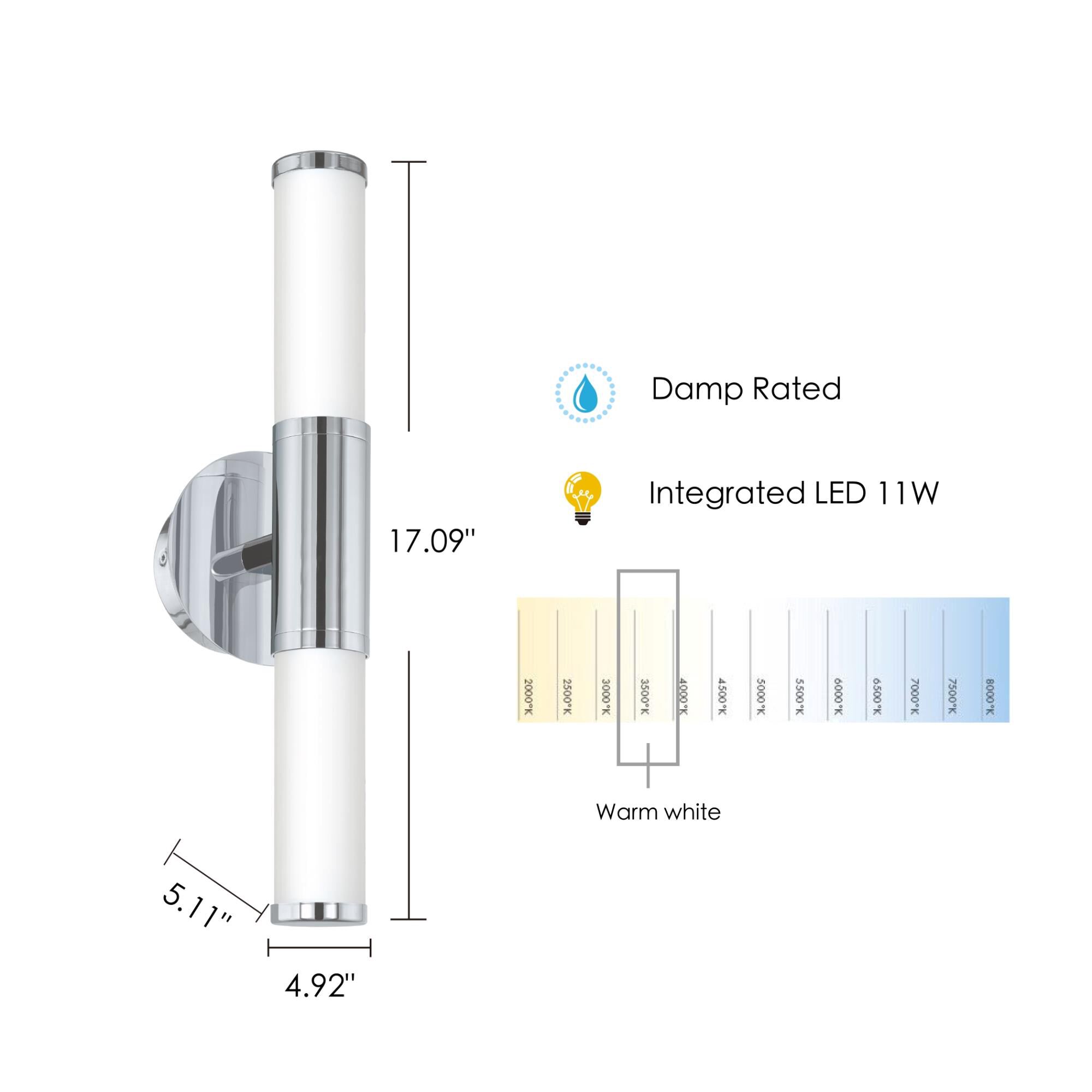 Eglo Palmera 1 17 Inch 2 Light LED Bath Vanity Light by Eglo Lighting