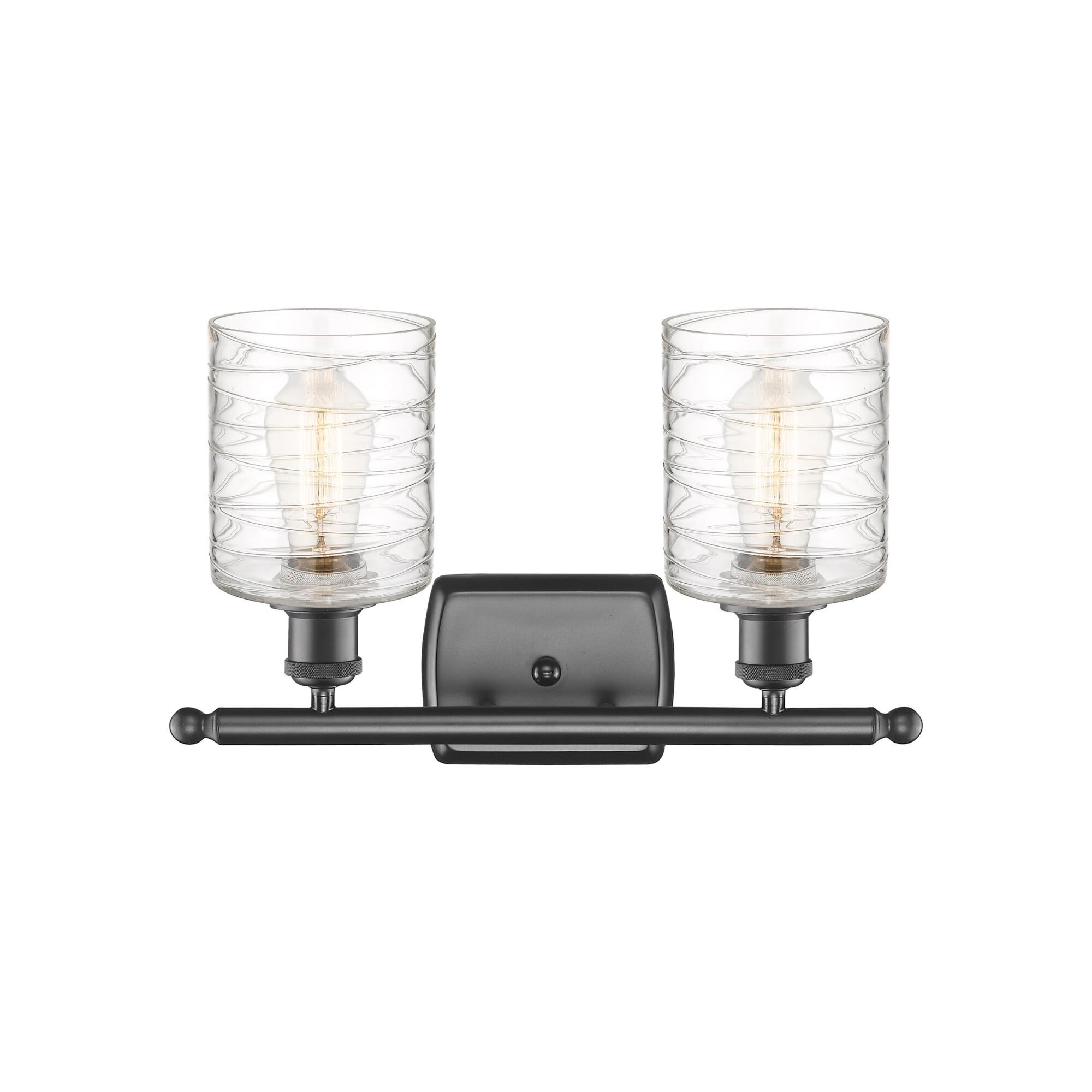 Shown in Oil Rubbed Bronze finish and Deco Swirl glass