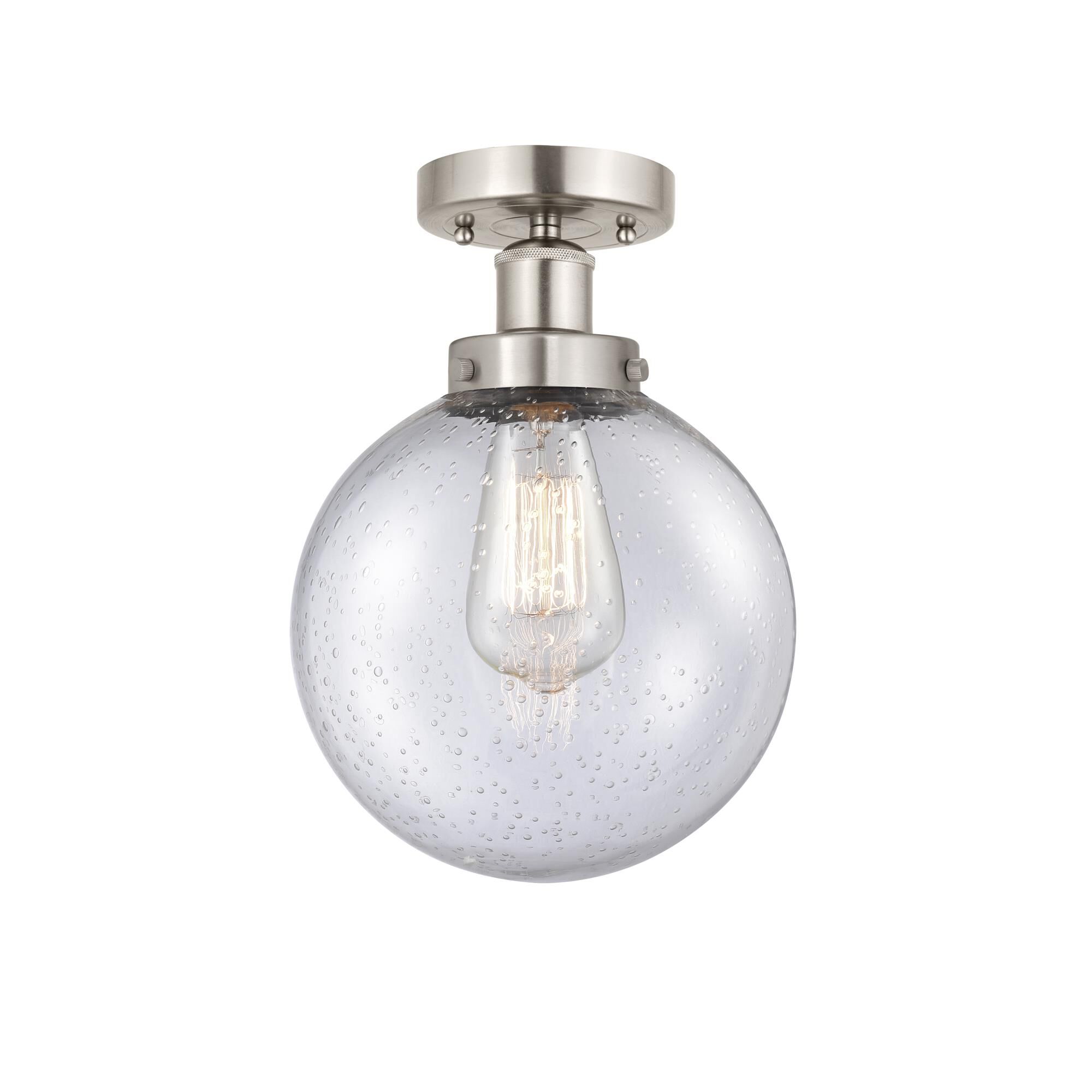 Shown in Brushed Satin Nickel, Mercury finish and Mercury glass and Mercury Glass shade