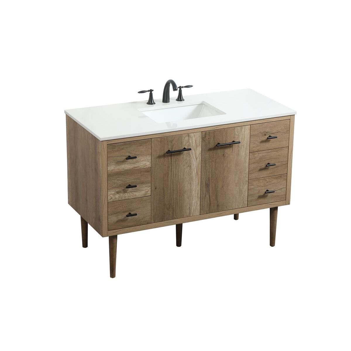 Shown in Natural Oak finish and No Backsplash accent