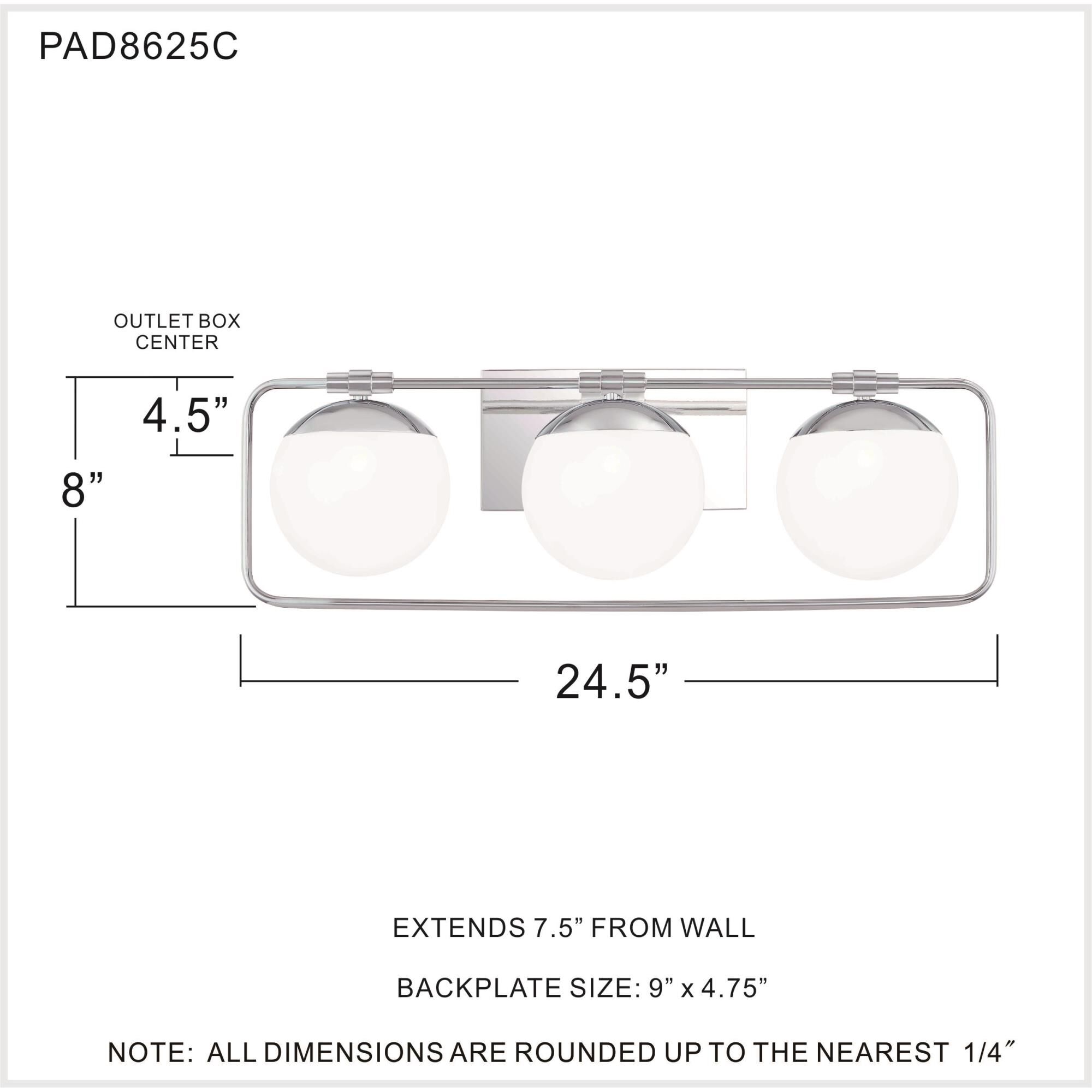 Shown in Polished Chrome finish and Clear Glass With Sandblasted Interior shade