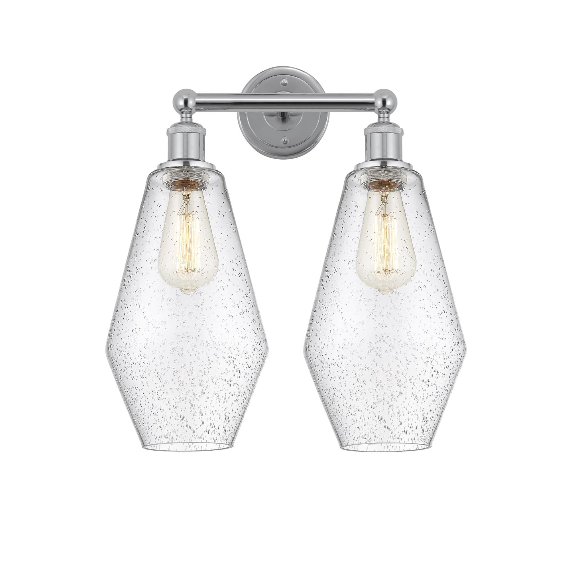 Shown in Polished Chrome finish and Seedy glass