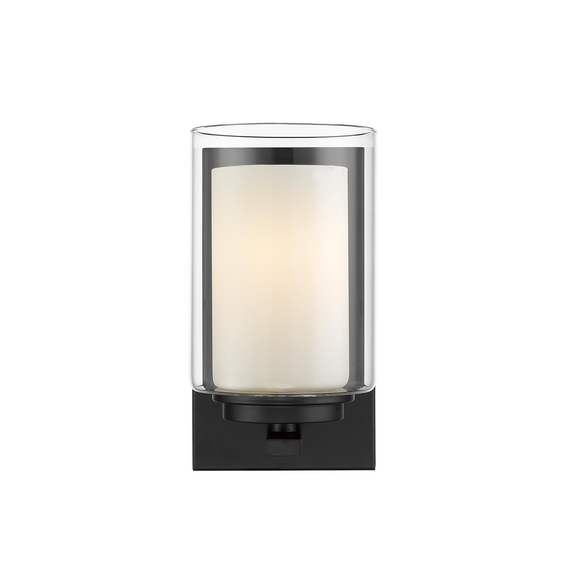 Shown in Matte Black finish and Glass shade