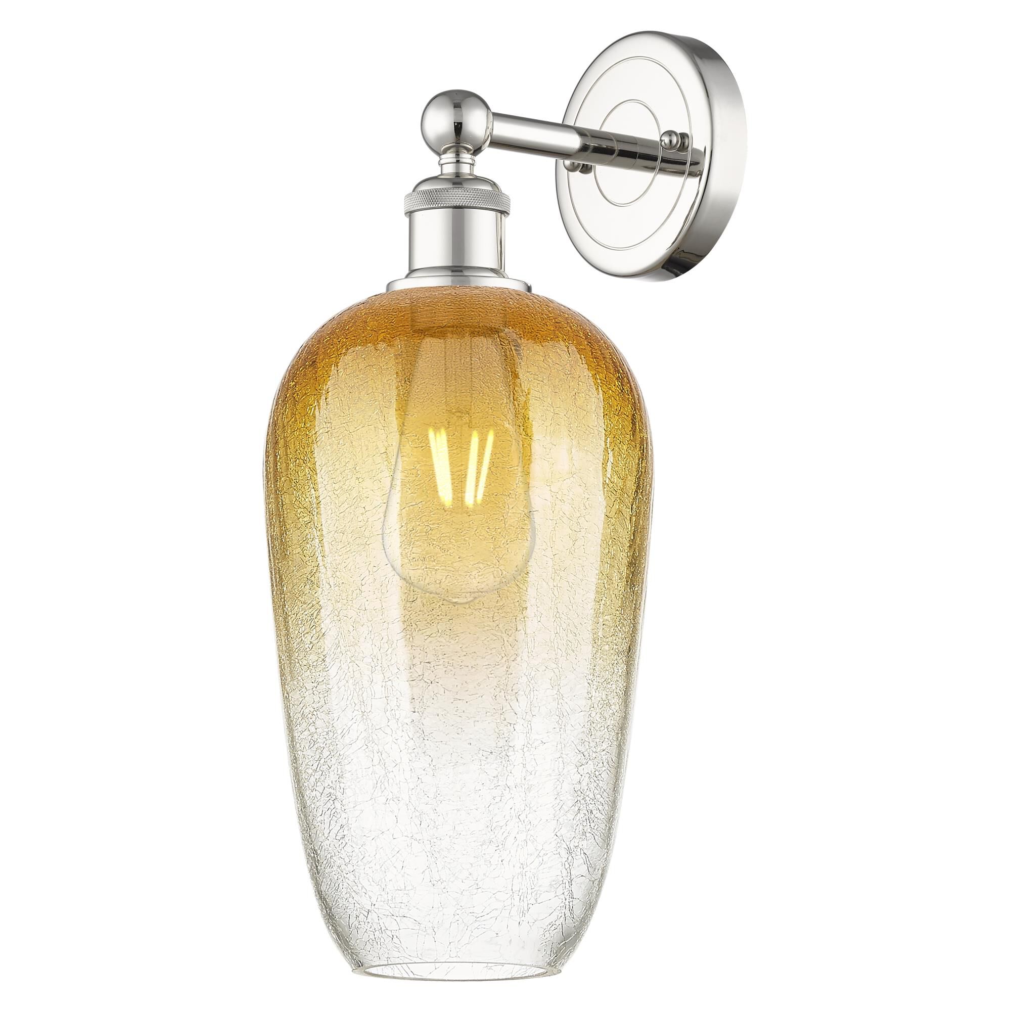 Shown in Polished Nickel finish and Amber glass