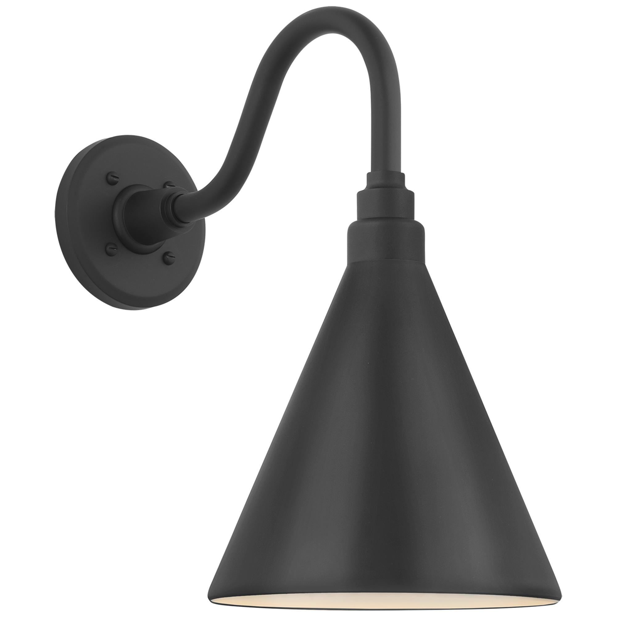 Shown in Matte Black finish and Matte Black Conical Savannah shade