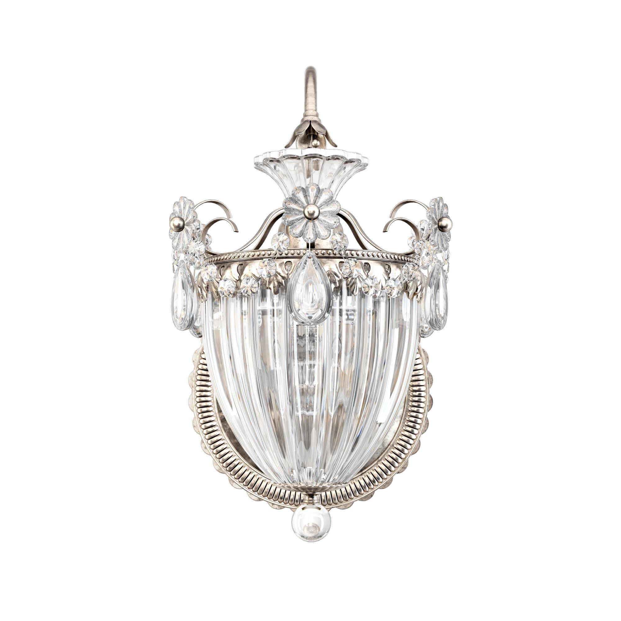 Shown in Antique Silver finish and Clear Heritage Handcut crystal
