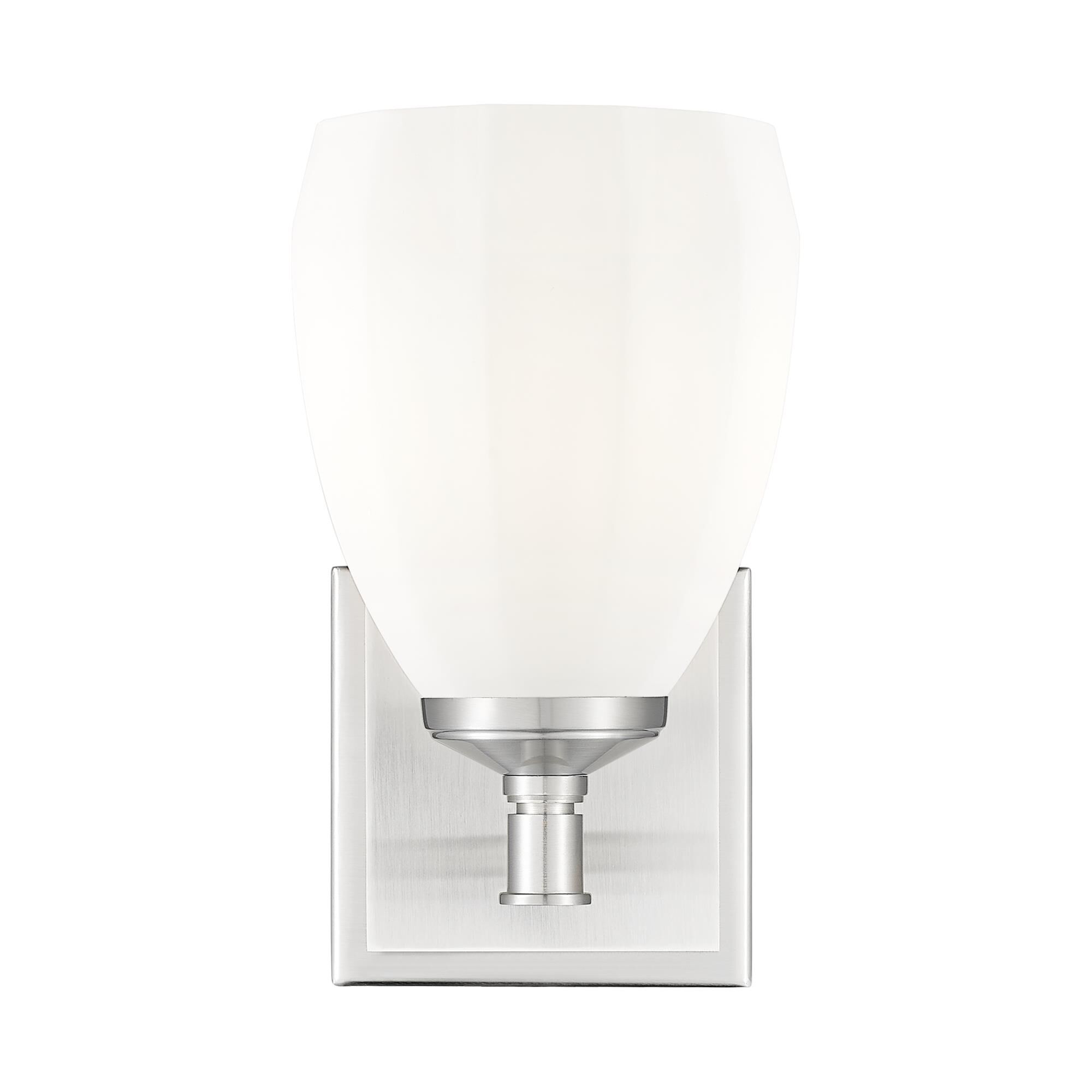 Shown in Brushed Nickel finish and Matte Opal glass and Matte Opal shade