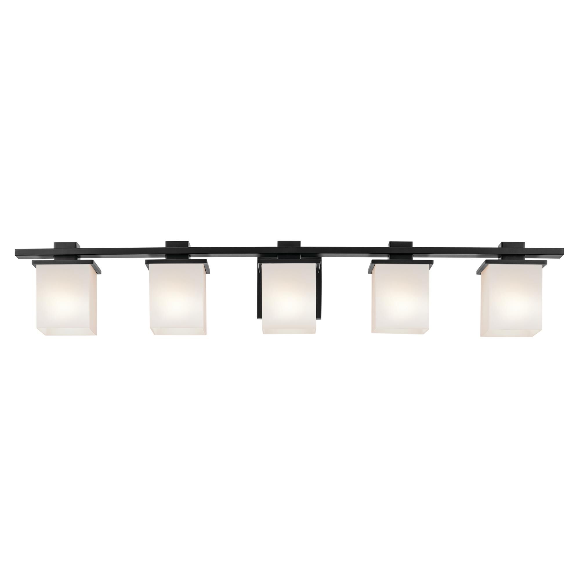 Shown in Black finish and Satin Etched Cased Opal glass
