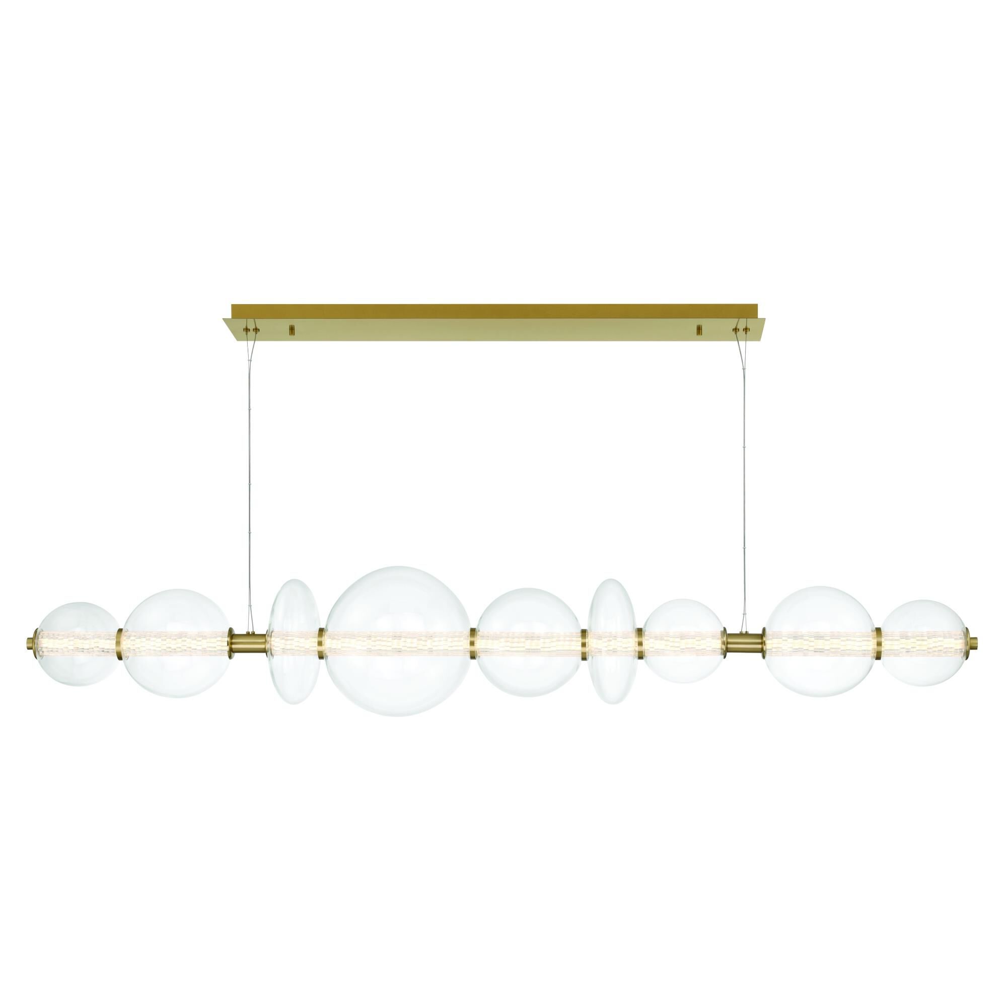 Shown in Gold finish and Clear  glass