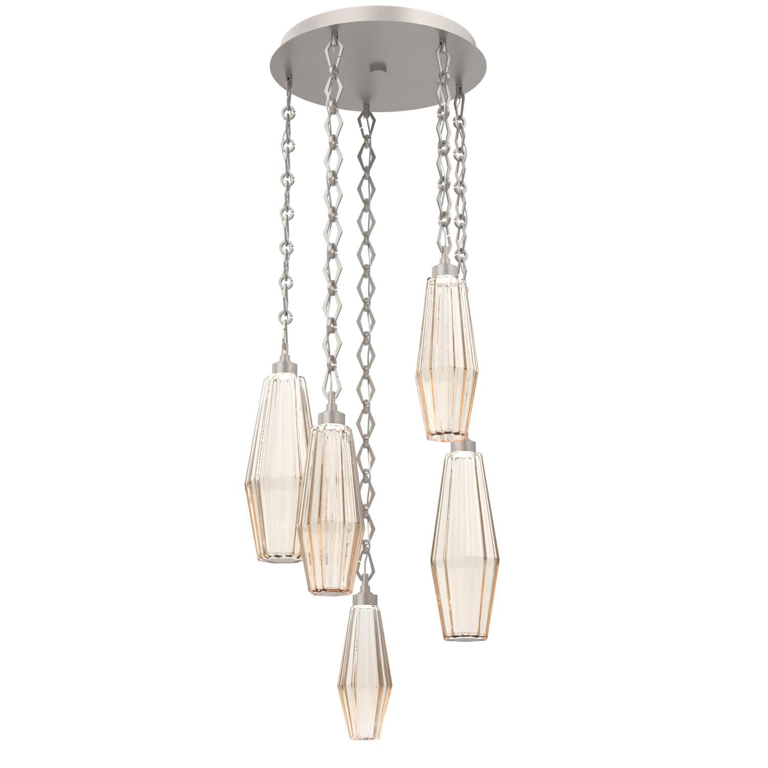Shown in Beige Silver finish and Amber glass