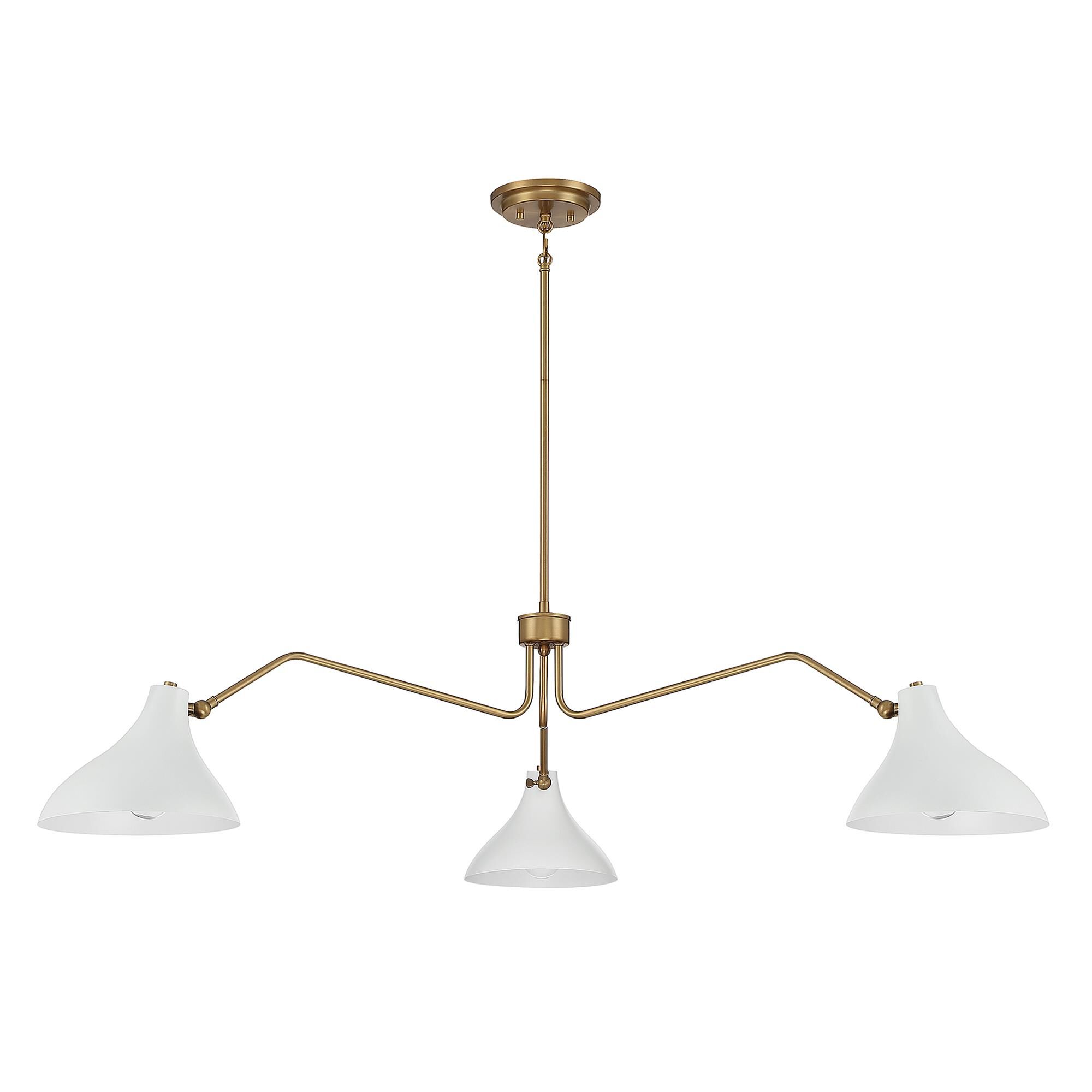 Shown in White with Natural Brass finish and White Metal shade