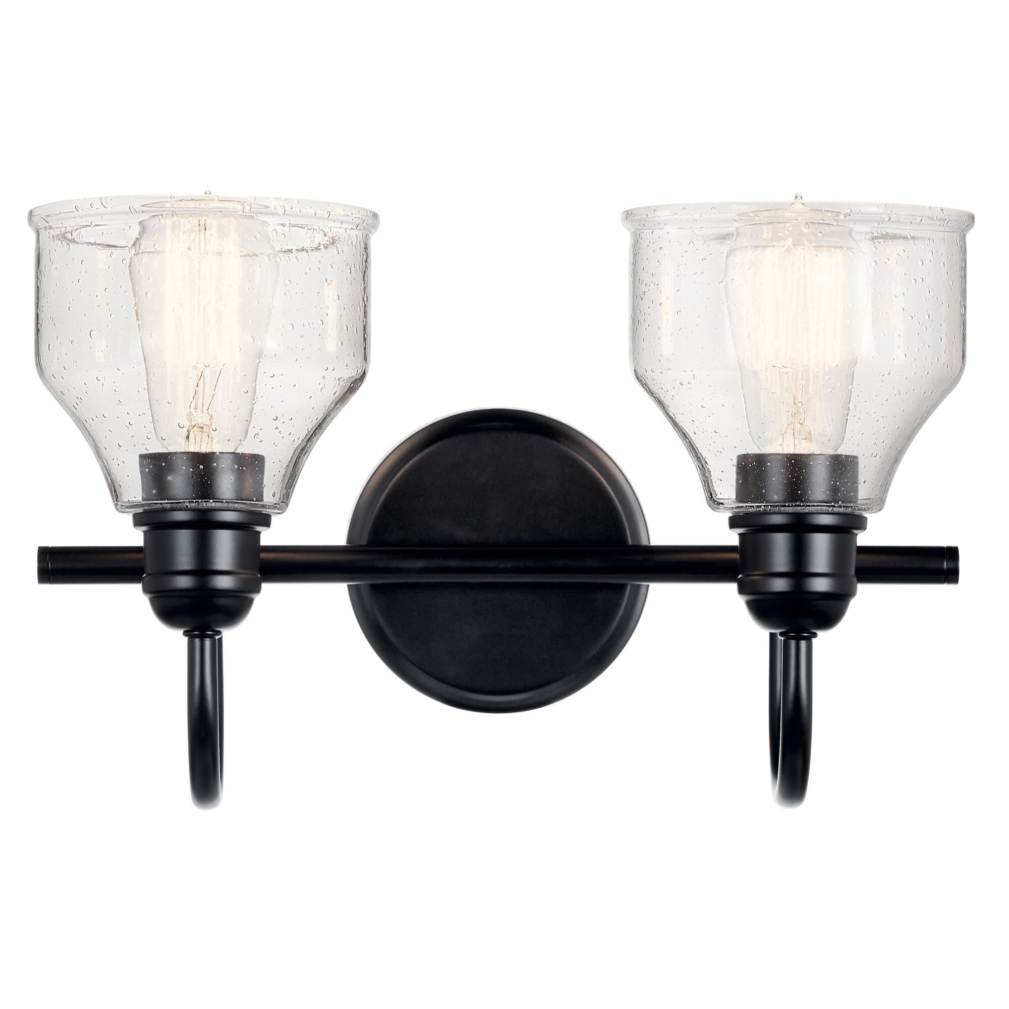 Shown in Black finish and Clear Seeded glass