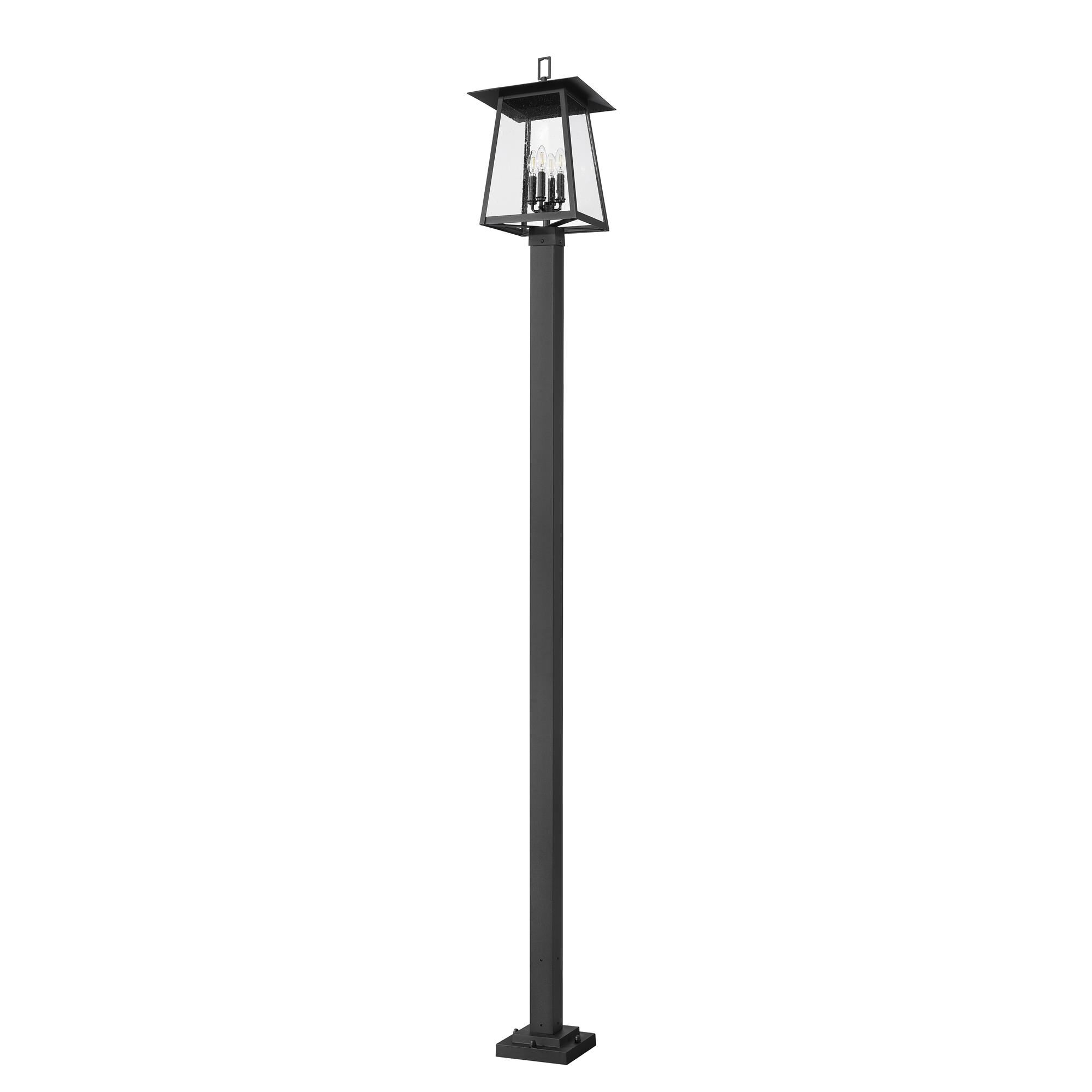 Shown in Black finish and Clear Seedy glass and Clear Seedy shade