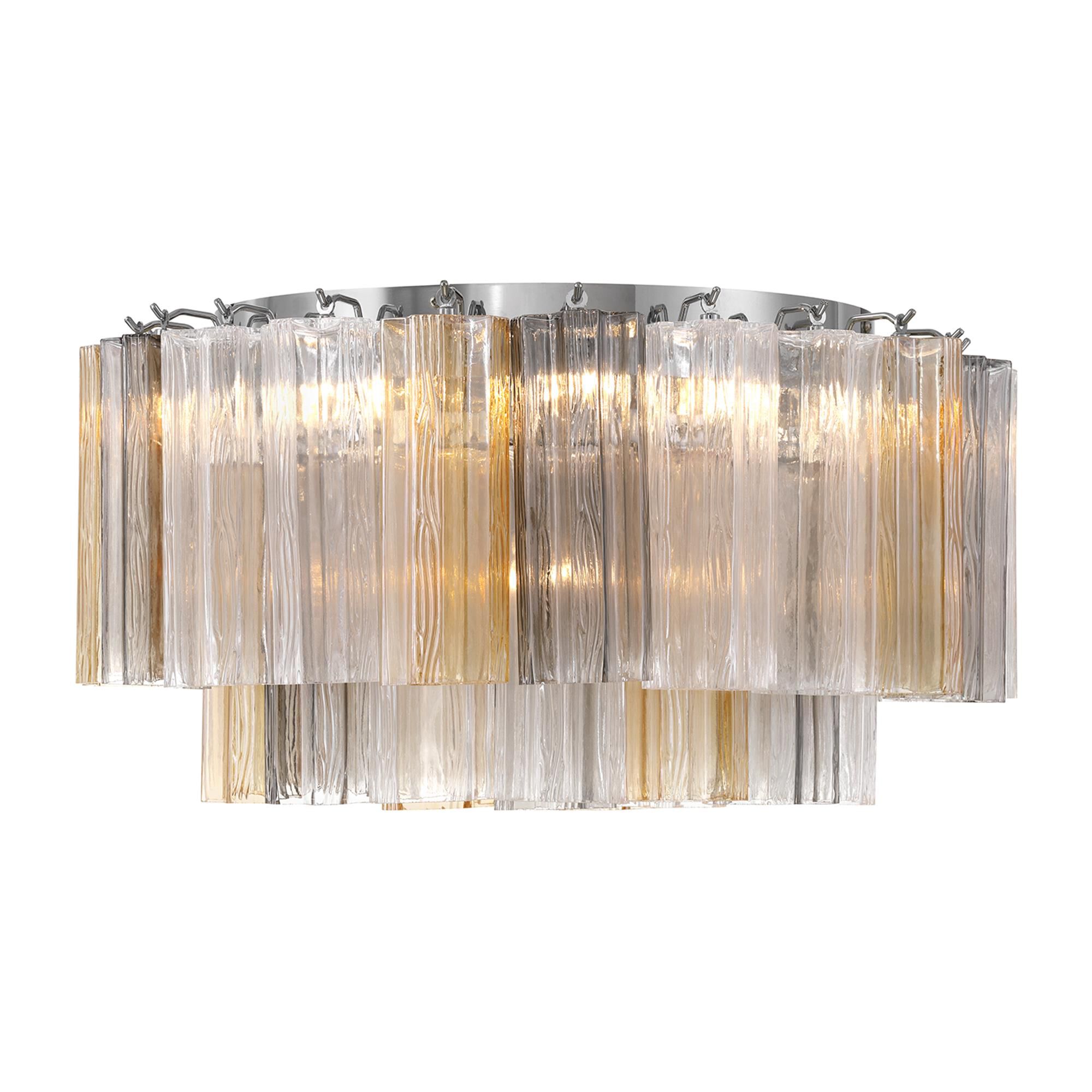 Shown in Polished Chrome finish and Tronchi Autumn glass