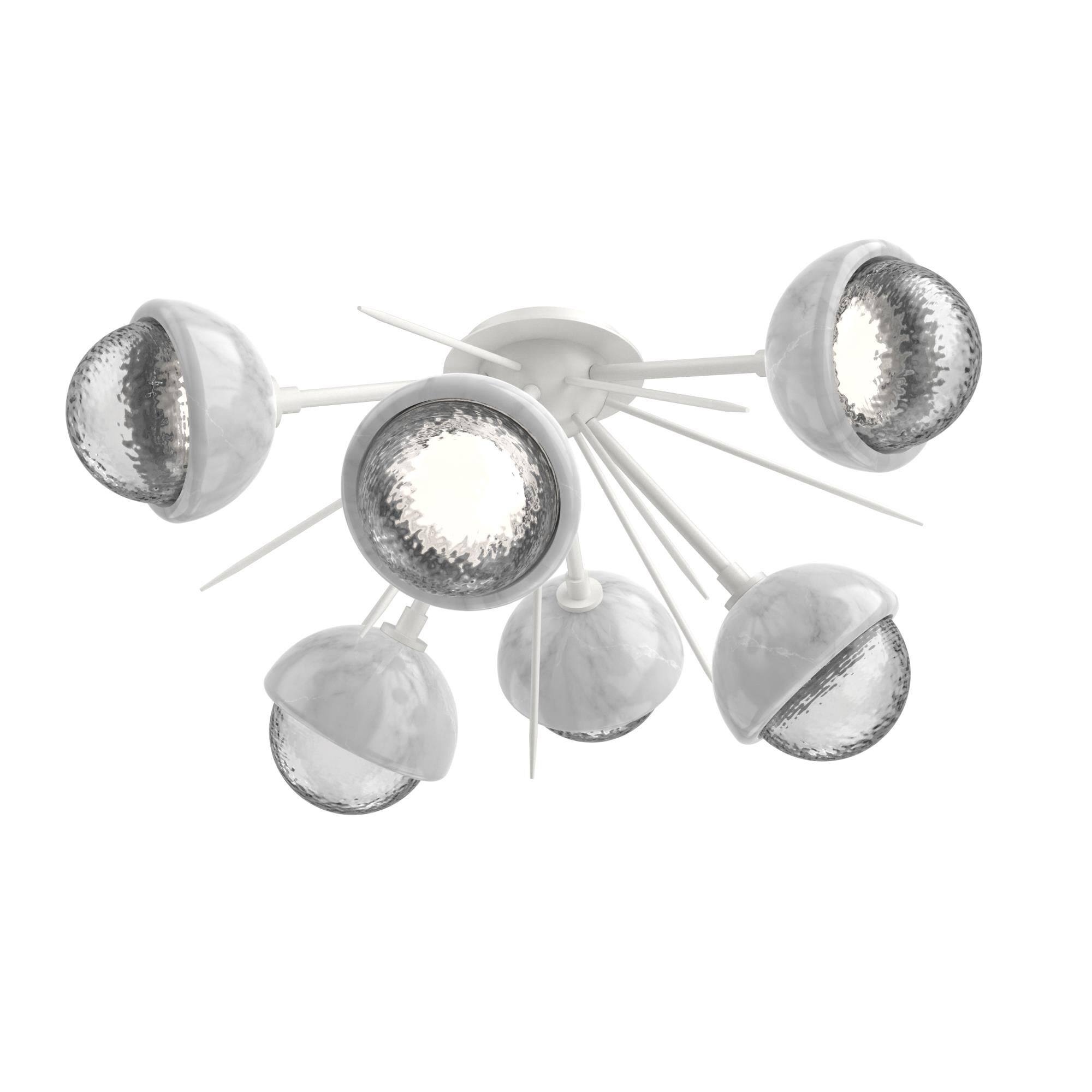 Shown in Salt White finish and Clear glass and White Marble accent