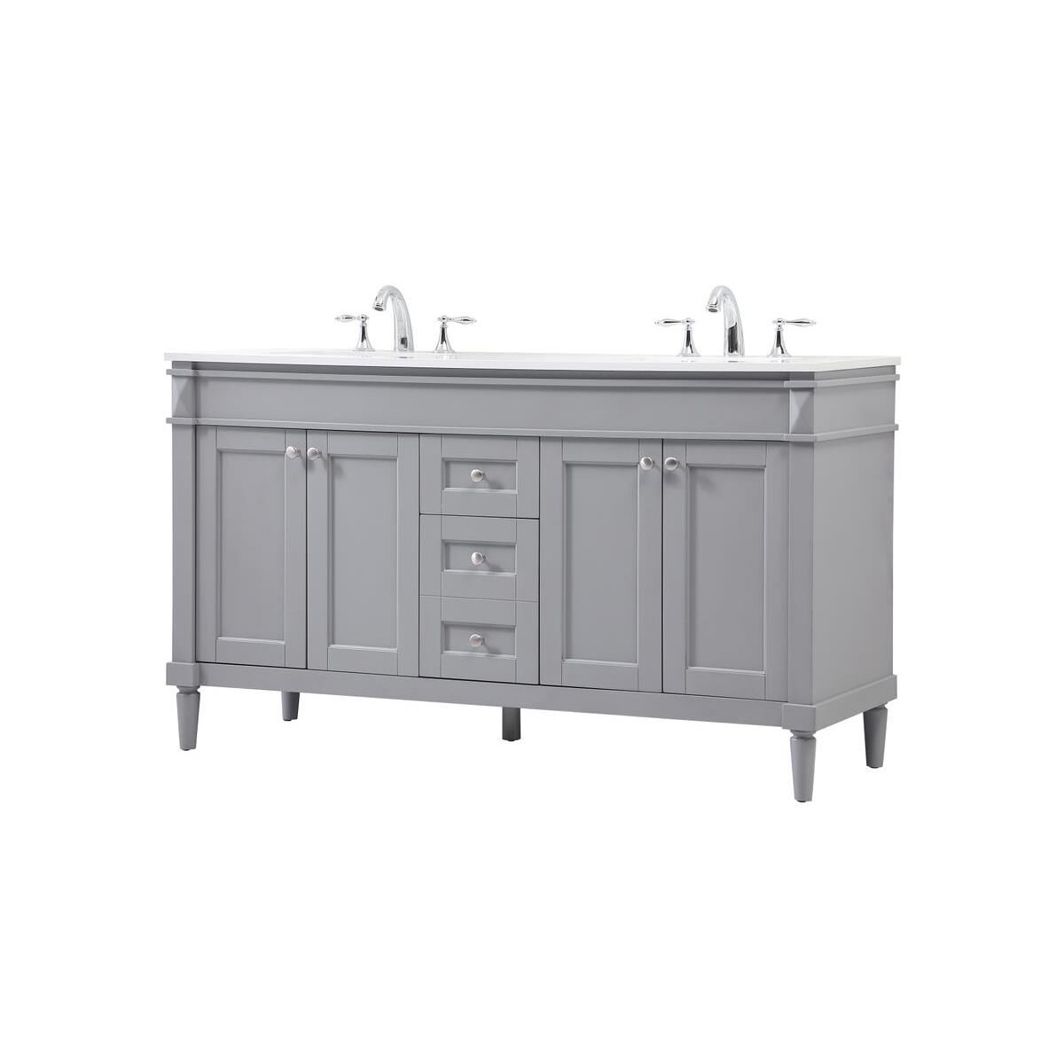 Shown in Grey finish and Double Bathroom Vanity accent