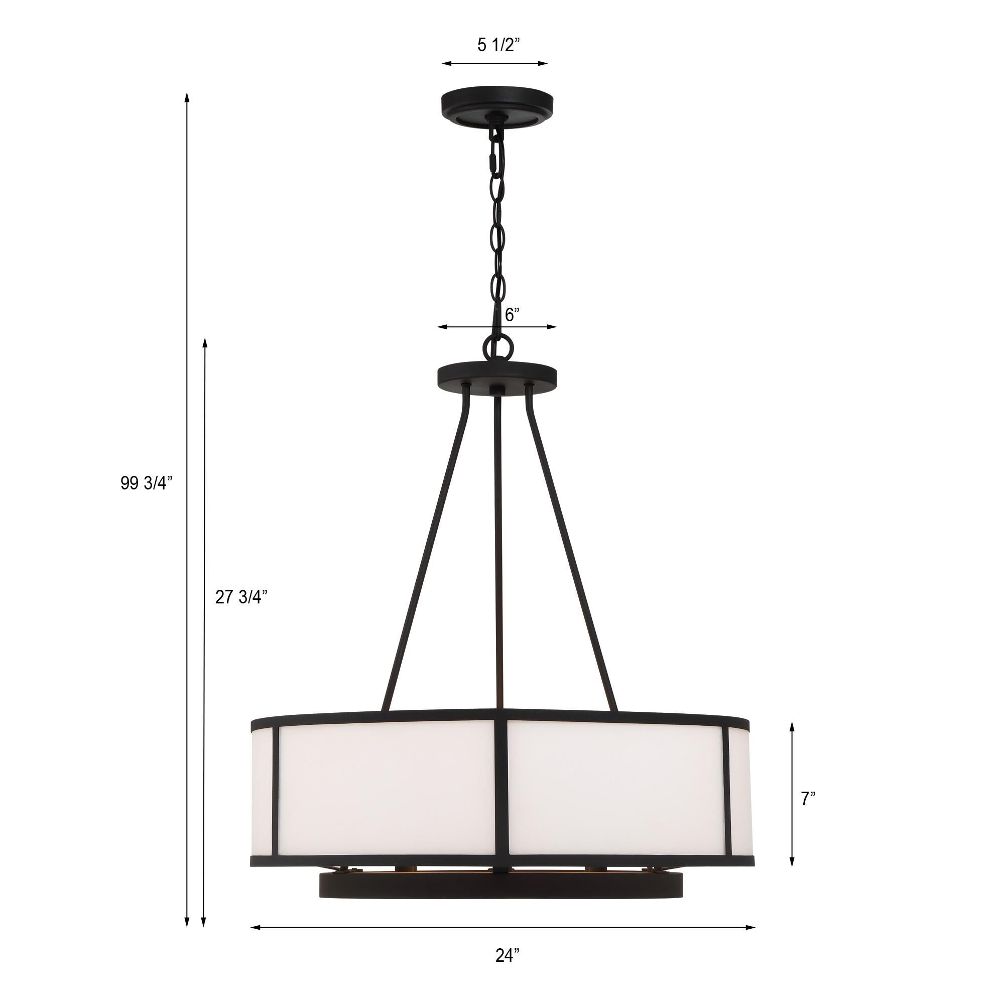 Bryant 24 Inch 6 Light Chandelier by Crystorama