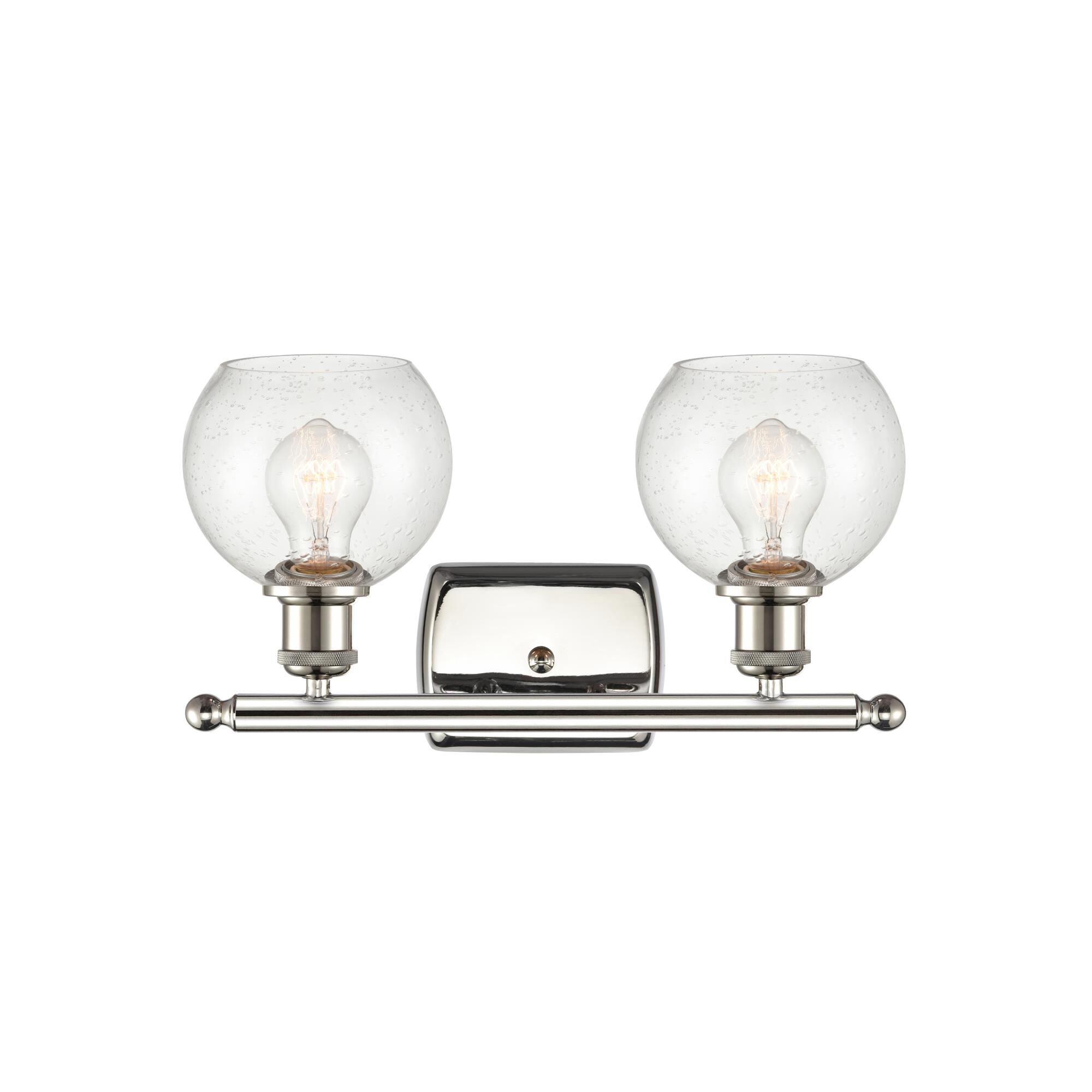 Shown in Polished Nickel finish and Seedy Athens glass and No Shade shade