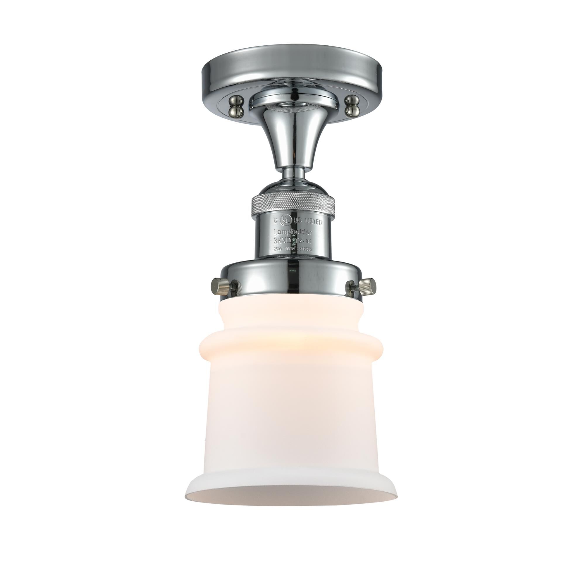 Shown in Polished Chrome finish and Matte White Cased glass