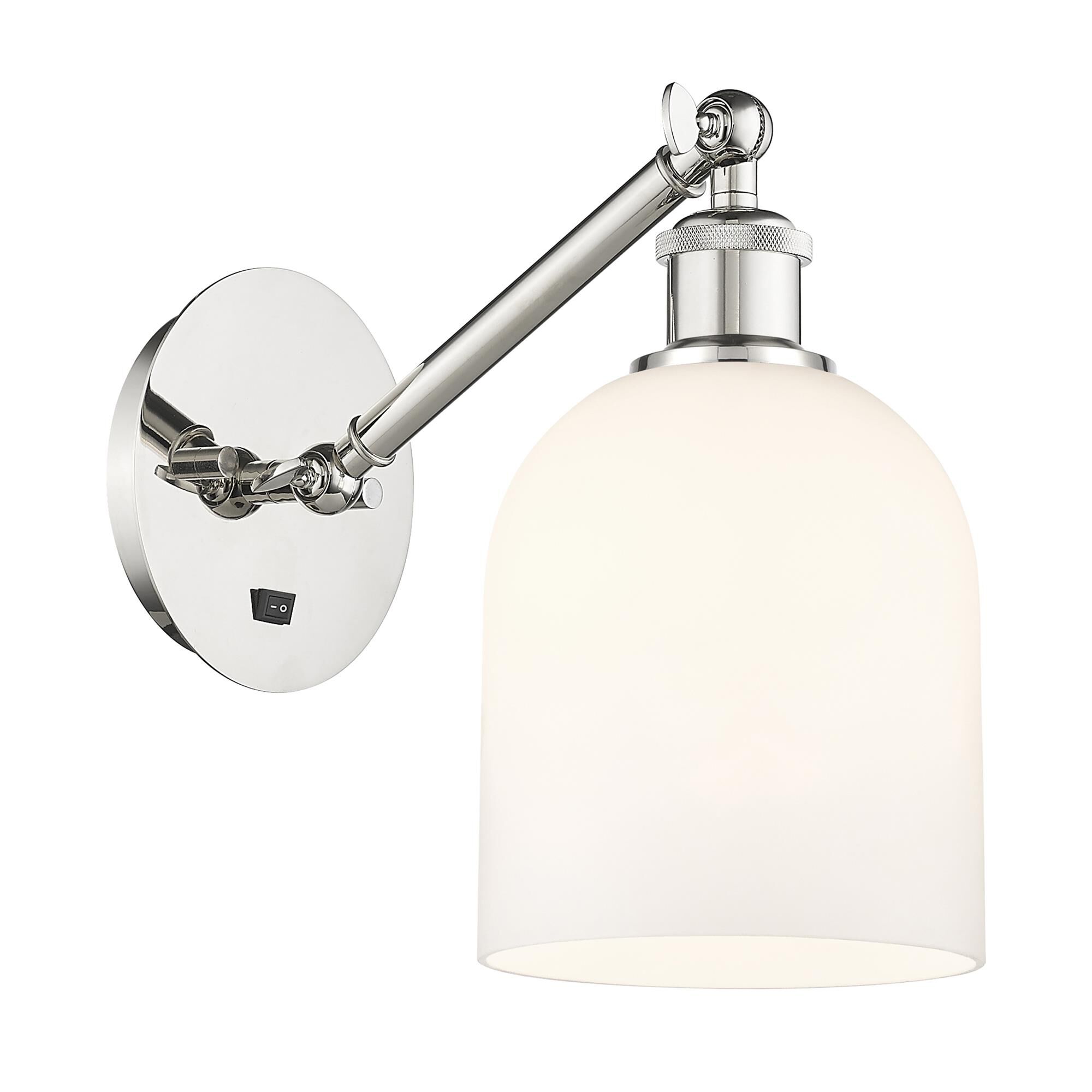 Shown in Polished Nickel finish and Gloss White glass