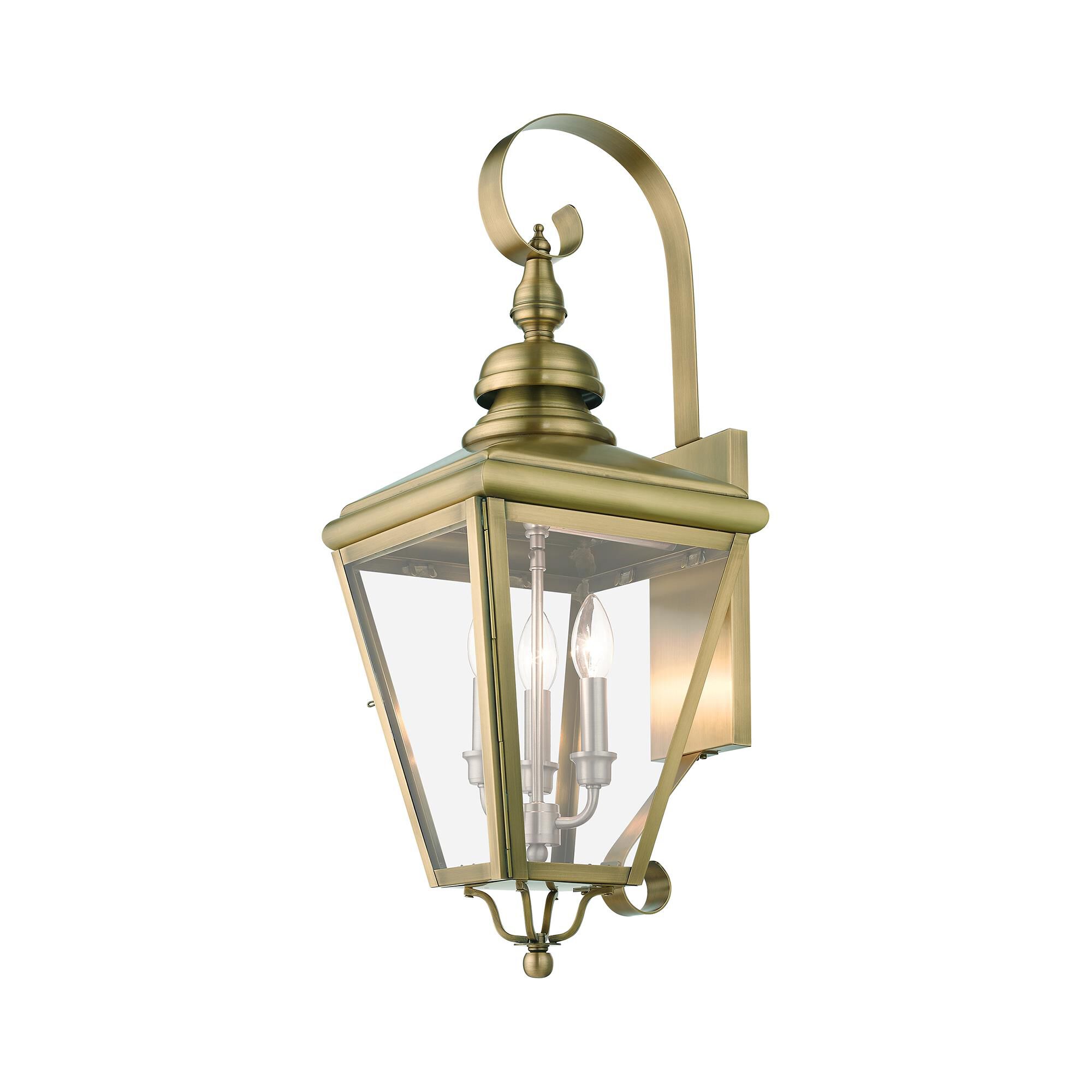 Shown in Antique Brass With Brushed Nickel Cluster finish and Clear glass