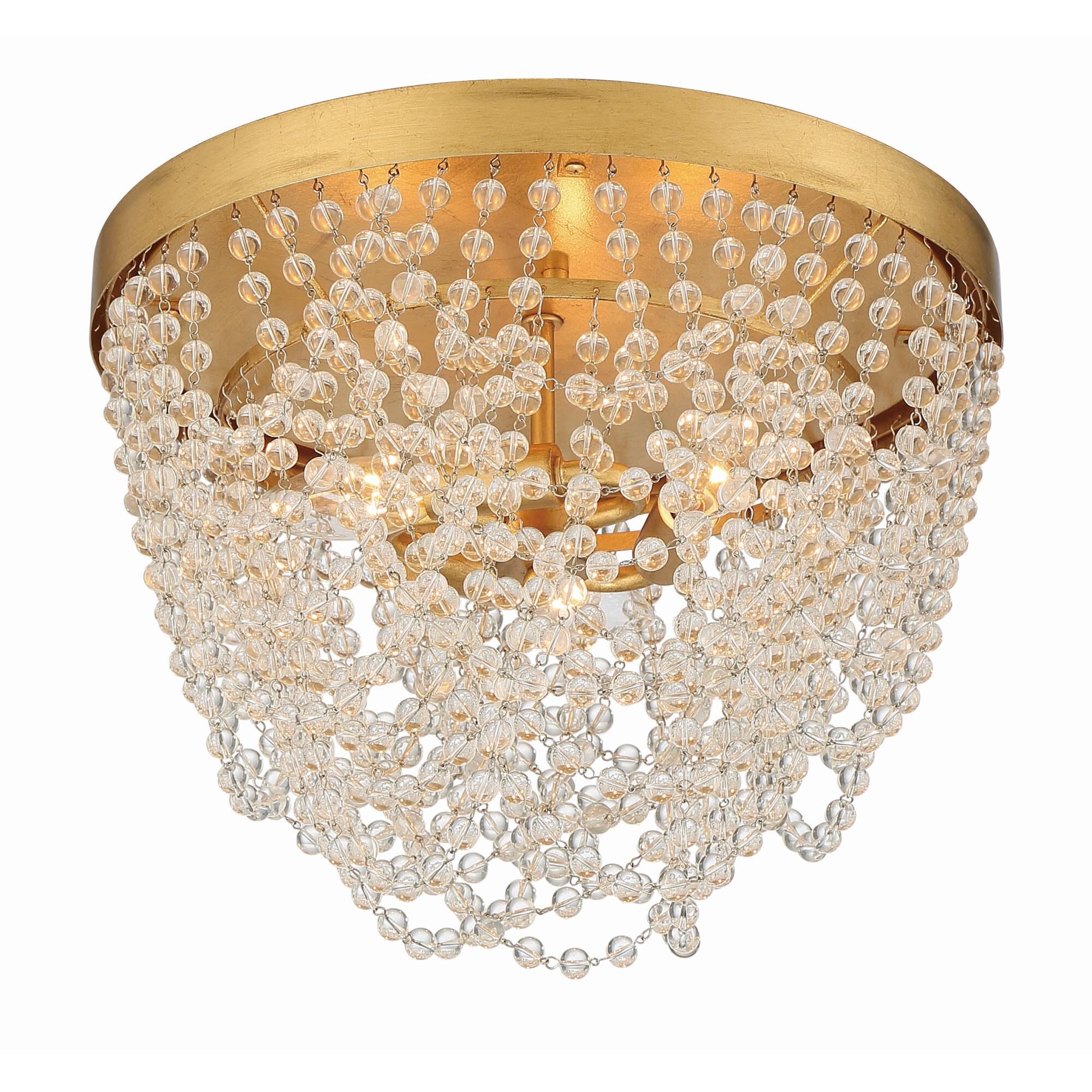 Shown in Antique Gold finish and Clear Glass Beads crystal